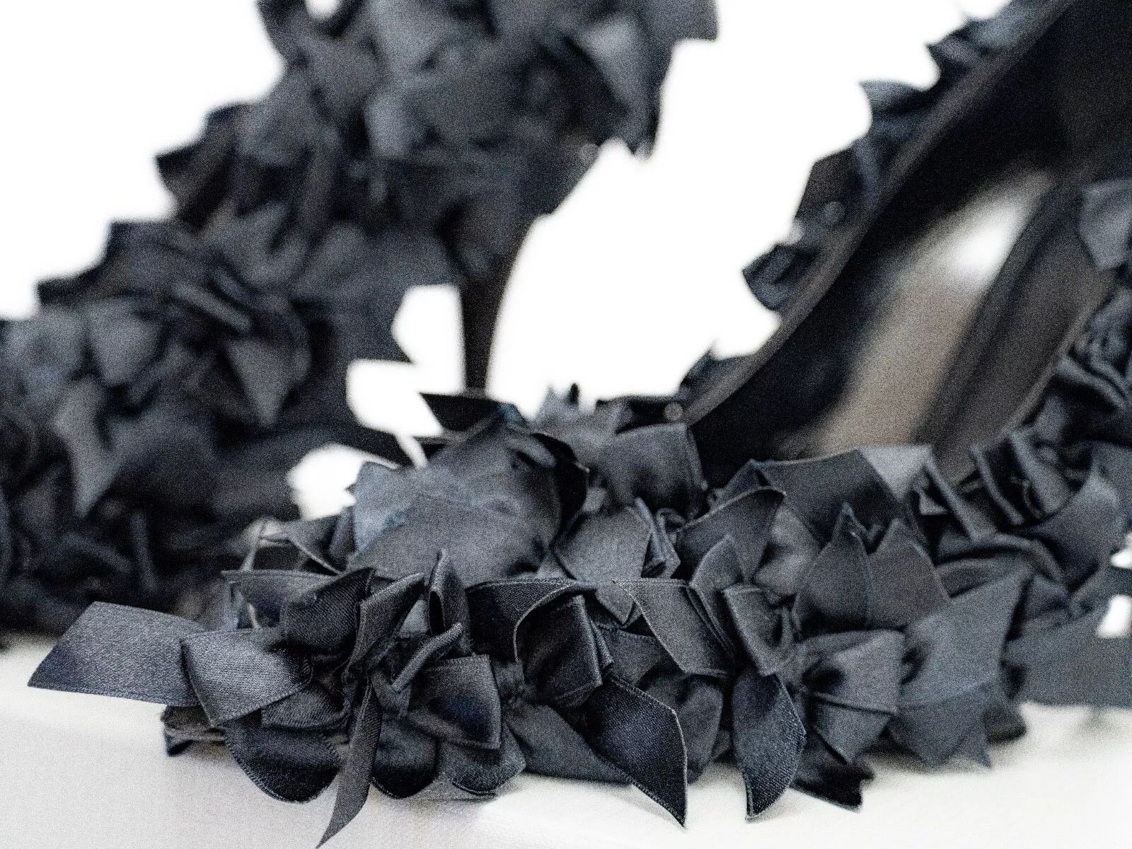 Balenciaga Balenciaga Marie Antoinette Knife Black Satin Bow Pumps Heel Size US 7.5 / IT 37.5 - 8 Thumbnail