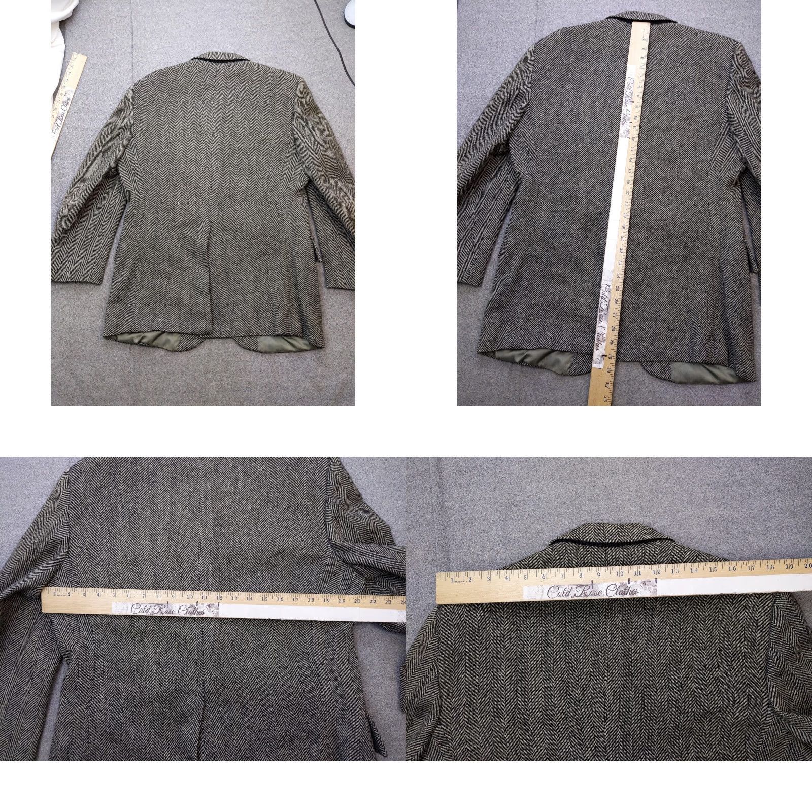 Vintage VINTAGE Garrison Park Grey Wool Tweed Herringbone 2 Button Notch Lapel Single-Breasted Sport Coat Men 42 Regular Size US XS / EU 42 / 0 - 9 Thumbnail