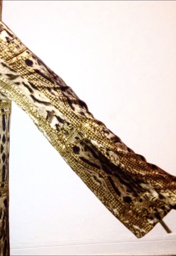 Roberto Cavalli Roberto Cavalli Leopard & Gold Chains Silk Pants Size 25" / US 0 / IT 36 - 5 Thumbnail