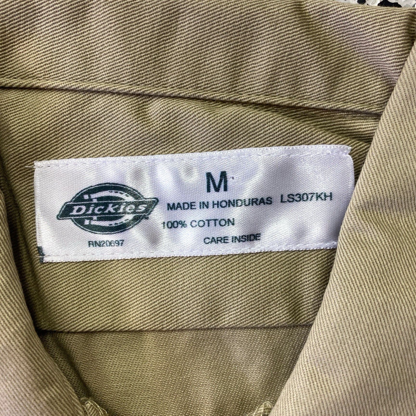 Dickies Dickies Mens Short Sleeve Work Shirt Khaki Tan M Beige Polyester Pockets Button Up Size US M / EU 48-50 / 2 - 3 Thumbnail