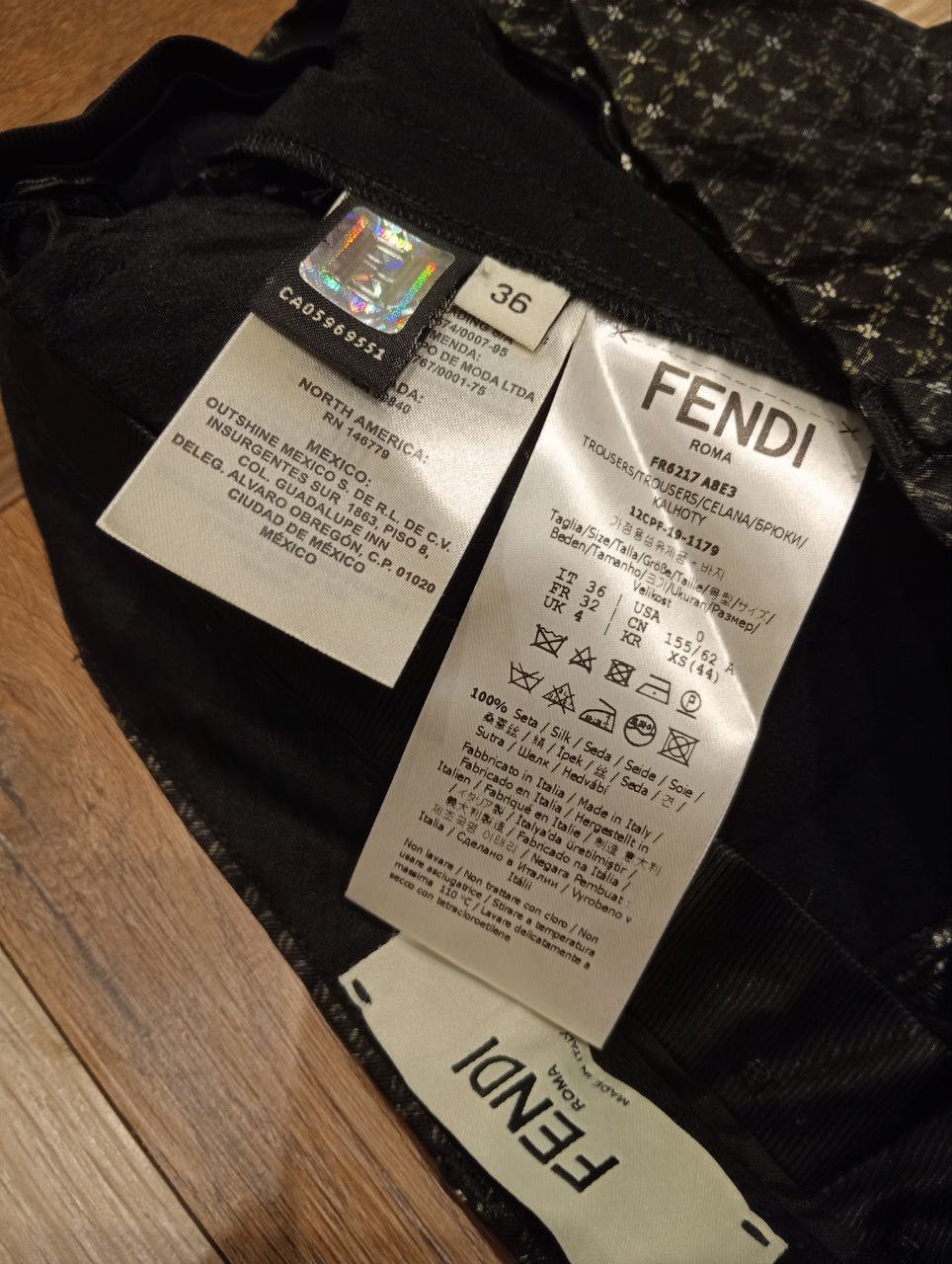 Fendi FENDI BLACK LUXURY SILK WIDE LEG TROUSERS PANTS Size 25" / US 0 / IT 36 - 12 Thumbnail