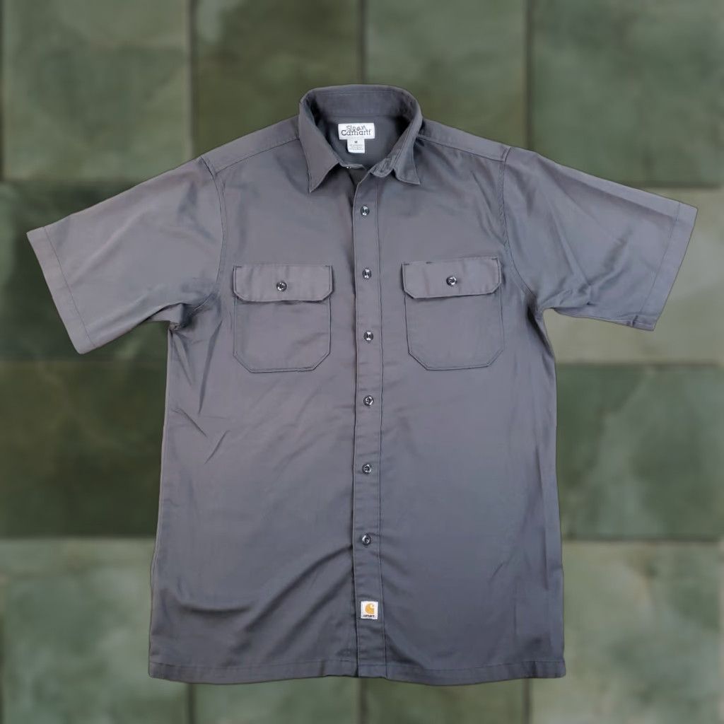 Carhartt Mens Medium Short Sleeve Button Up Cotton Pockets Workwear Size US M / EU 48-50 / 2 - 1 Thumbnail