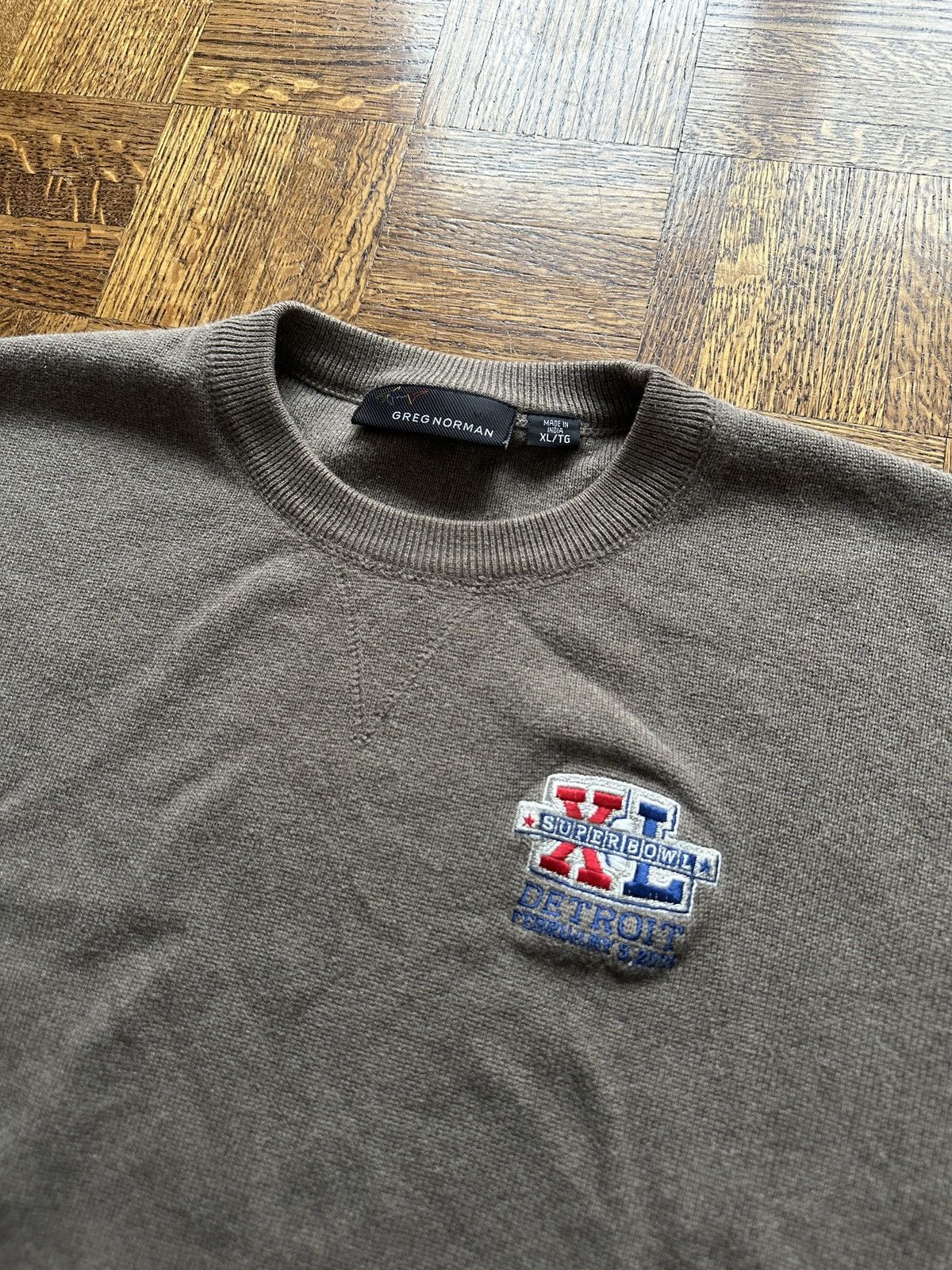 Greg Norman 2006 Super Bowl XL Detroit Knit Embroidered Crewneck Sweater Size US XL / EU 56 / 4 - 1 Thumbnail