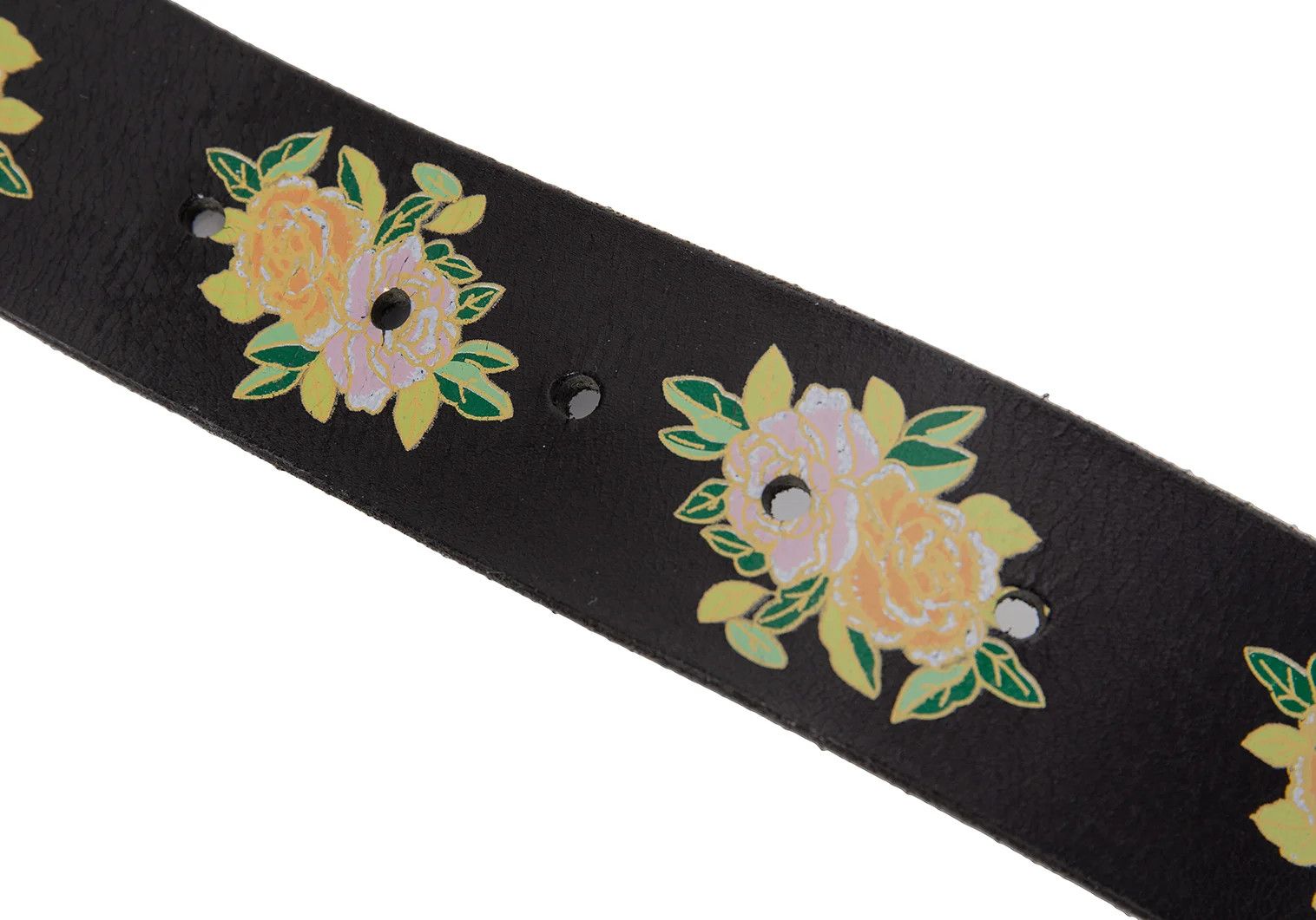 Yohji Yamamoto Floral Print Leather Belt