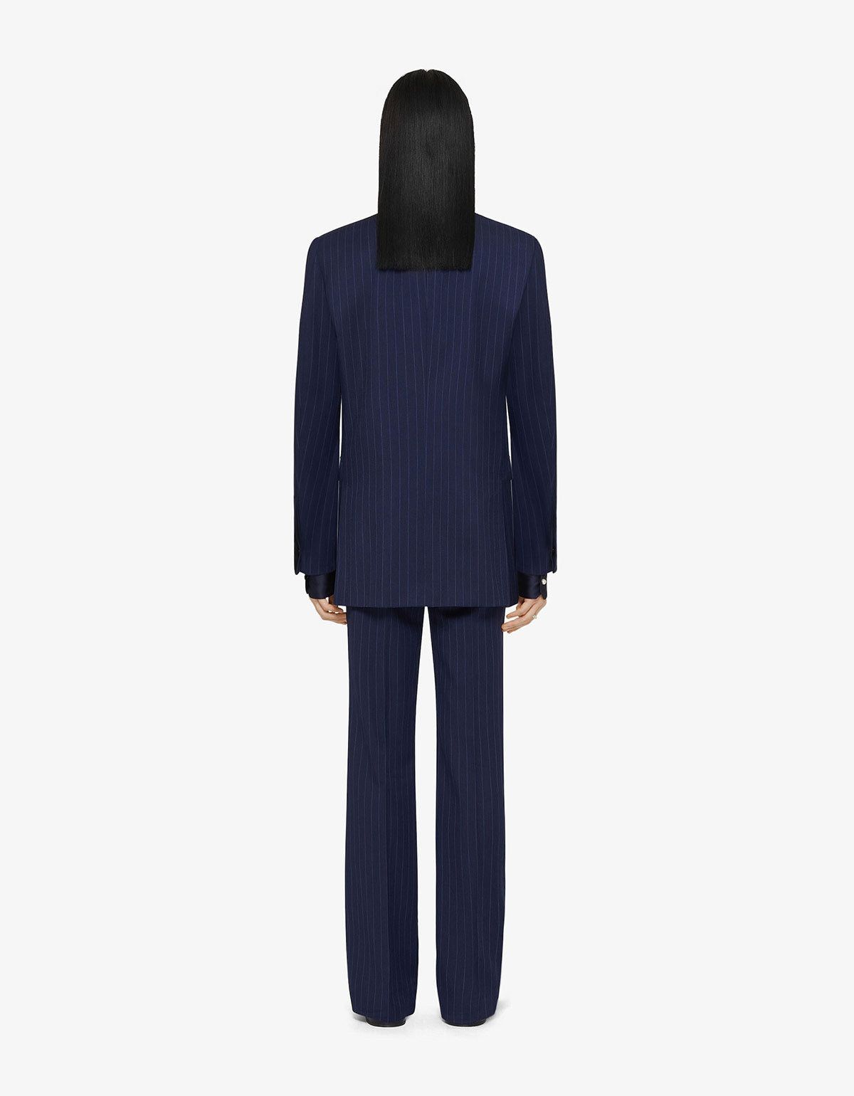 Givenchy Givenchy Blue Striped Wool Trousers Size 50R - 4 Thumbnail