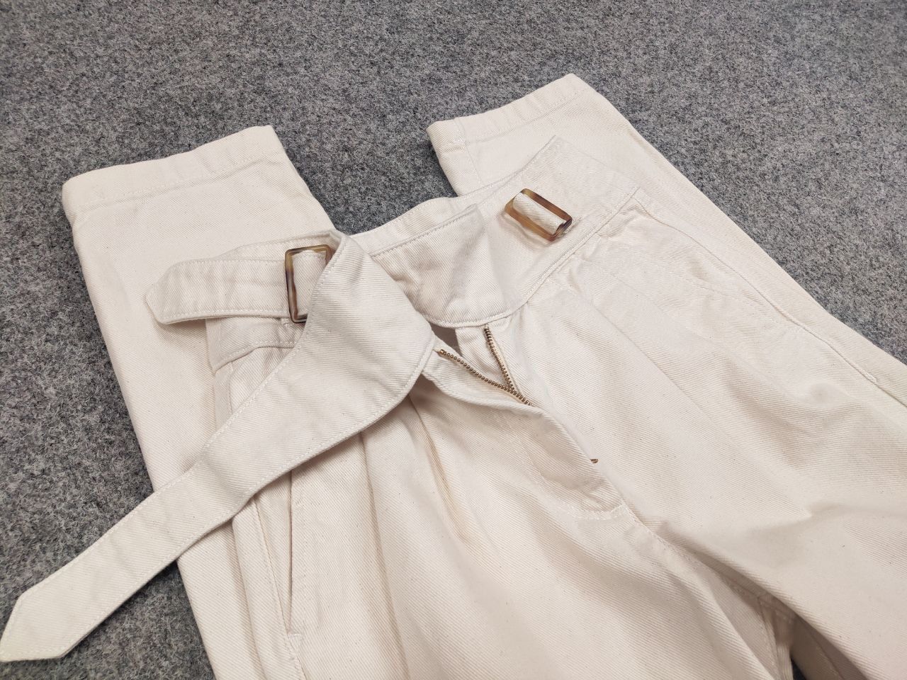Sezane Sezane Paris Design Beige Denim Jeans with belt Size 34" / US 12 / IT 48 - 13 Thumbnail