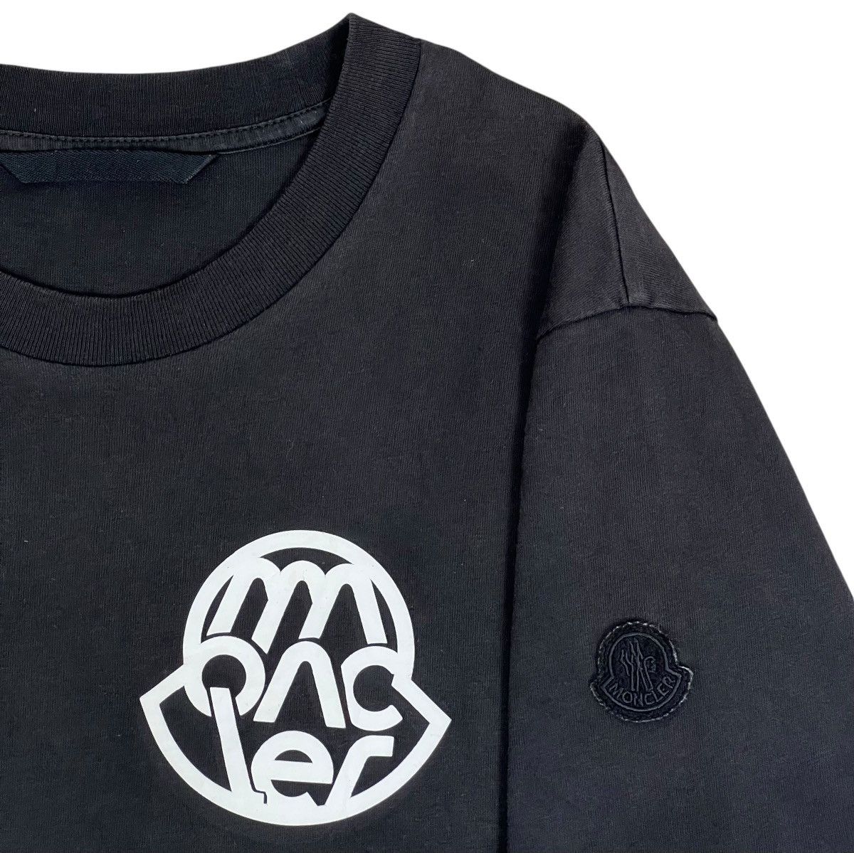 Moncler Moncler Black Graphic Print Crew Neck Short Sleeve Size US L / EU 52-54 / 3 - 3 Thumbnail