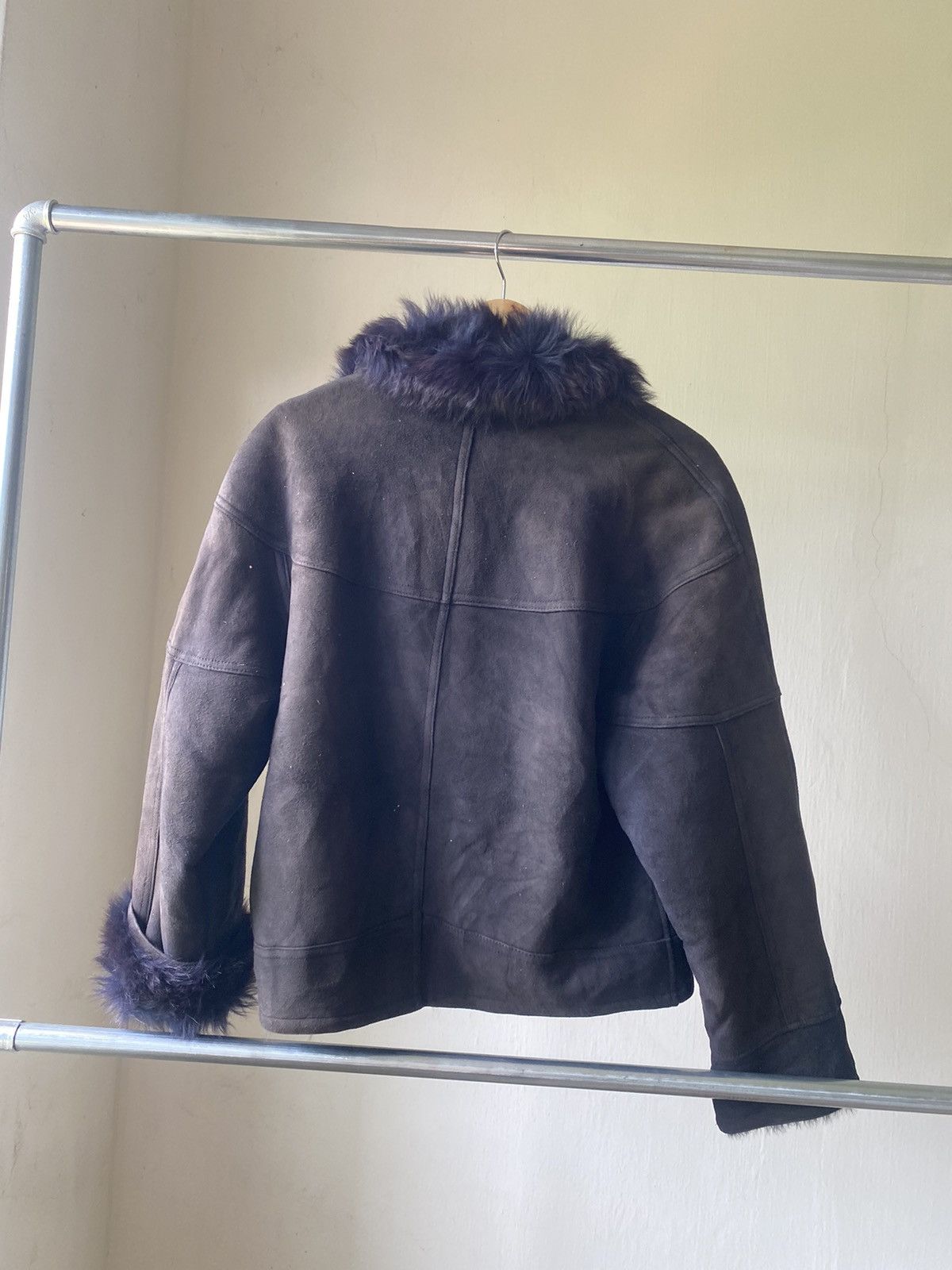 Vintage 1994 KIM WOOJONG B-3 STYLE LEATHER FUR JACKET SHEEPSKIN LGB Size US M / EU 48-50 / 2 - 14 Thumbnail