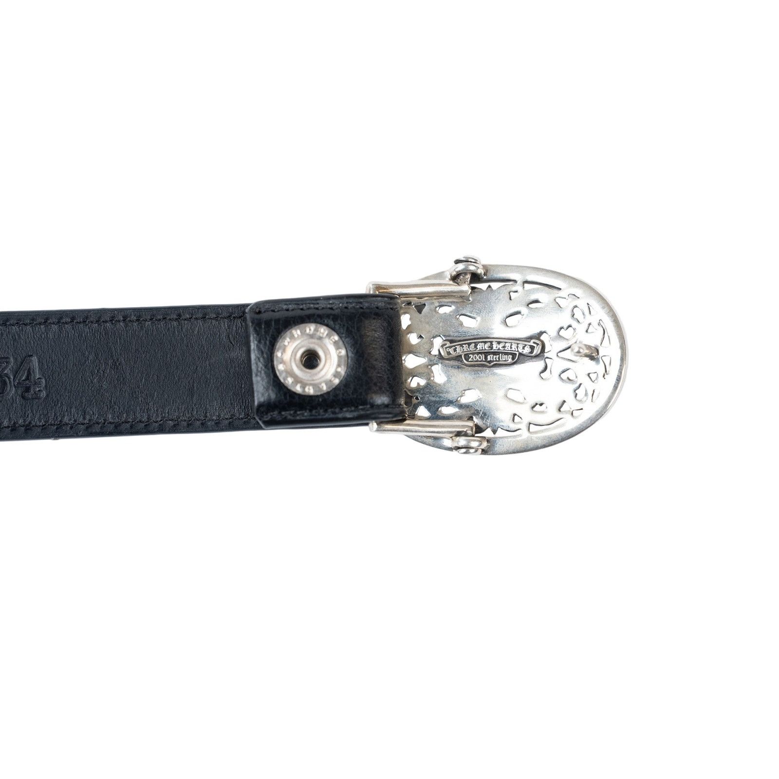 Chrome Hearts Black Thin Soft Leather Strap Size 34 - 8 Thumbnail
