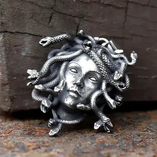 Jewelry Stainless Steel Medusa Pendant Necklace Size ONE SIZE - 4 Thumbnail