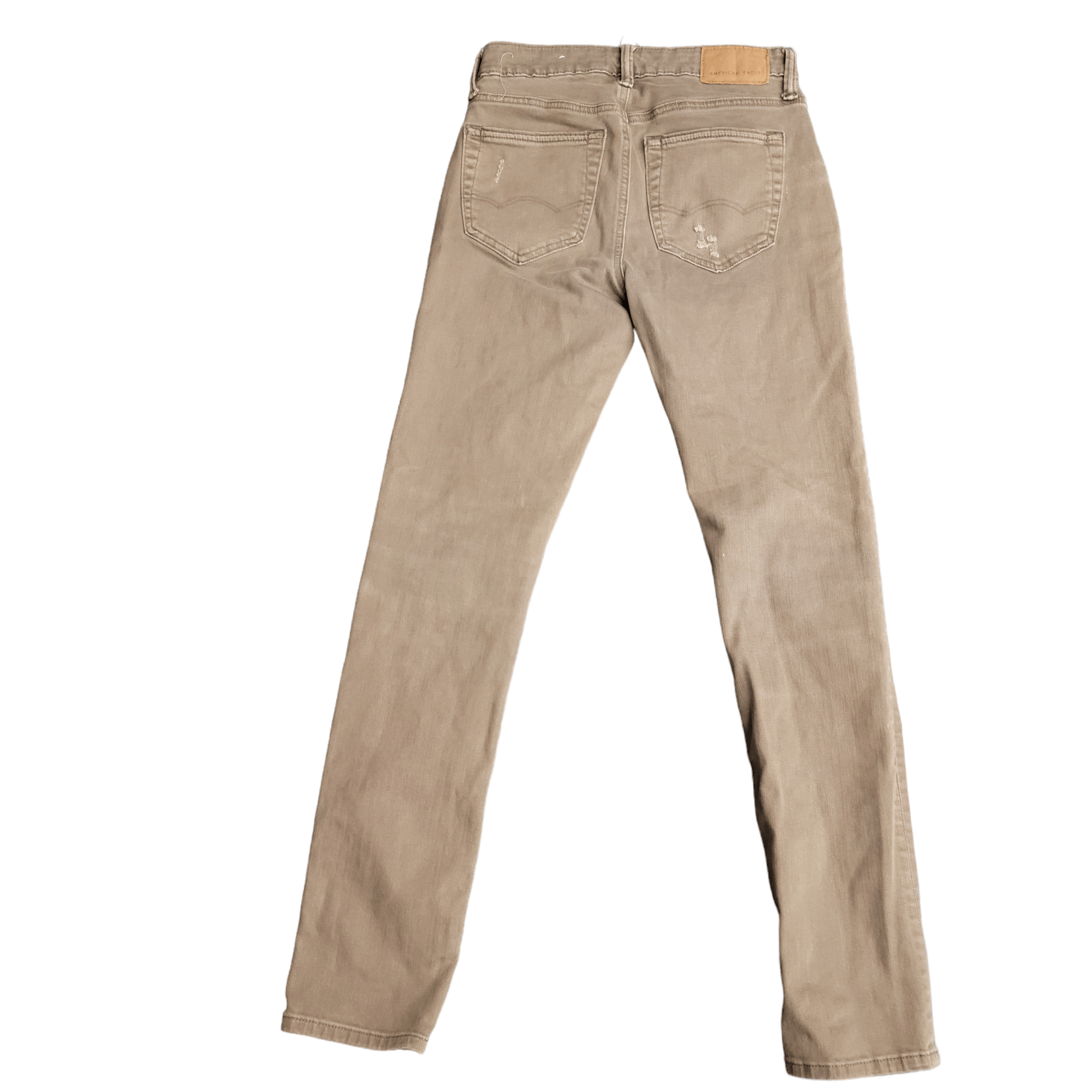 American Eagle Outfitters American Eagle Athletic Skinny Ripped Torn Khaki Jeans Size 28" / US 6 / IT 42 - 8 Thumbnail