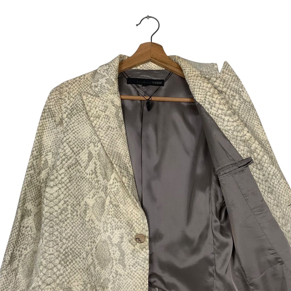 Japanese Brand Schlussel Snakeskin Art Design Cotton Blazer Jacket Size US M / EU 48-50 / 2 - 10 Thumbnail