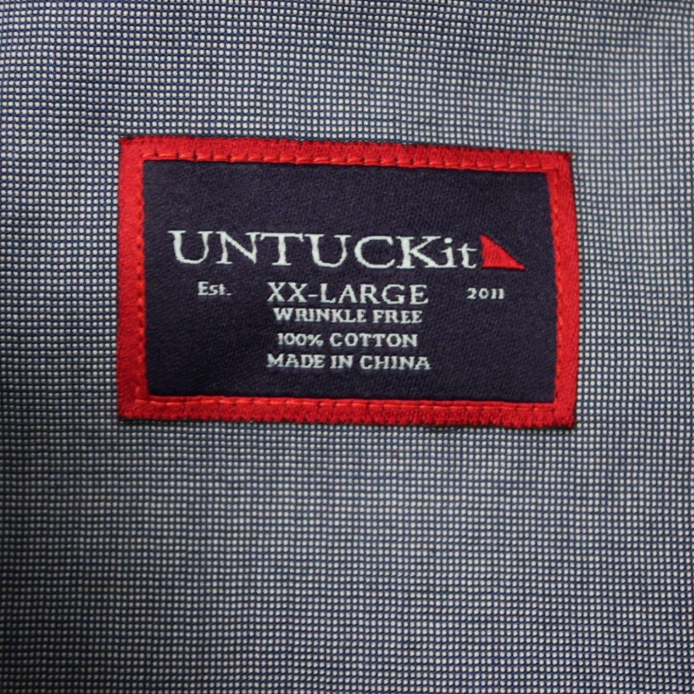 UNTUCKit UNTUCKit Shirt Mens 2XL Blue Button-Up Long Sleeve Cotton Wrinkle-Resistant Size US XXL / EU 58 / 5 - 6 Thumbnail