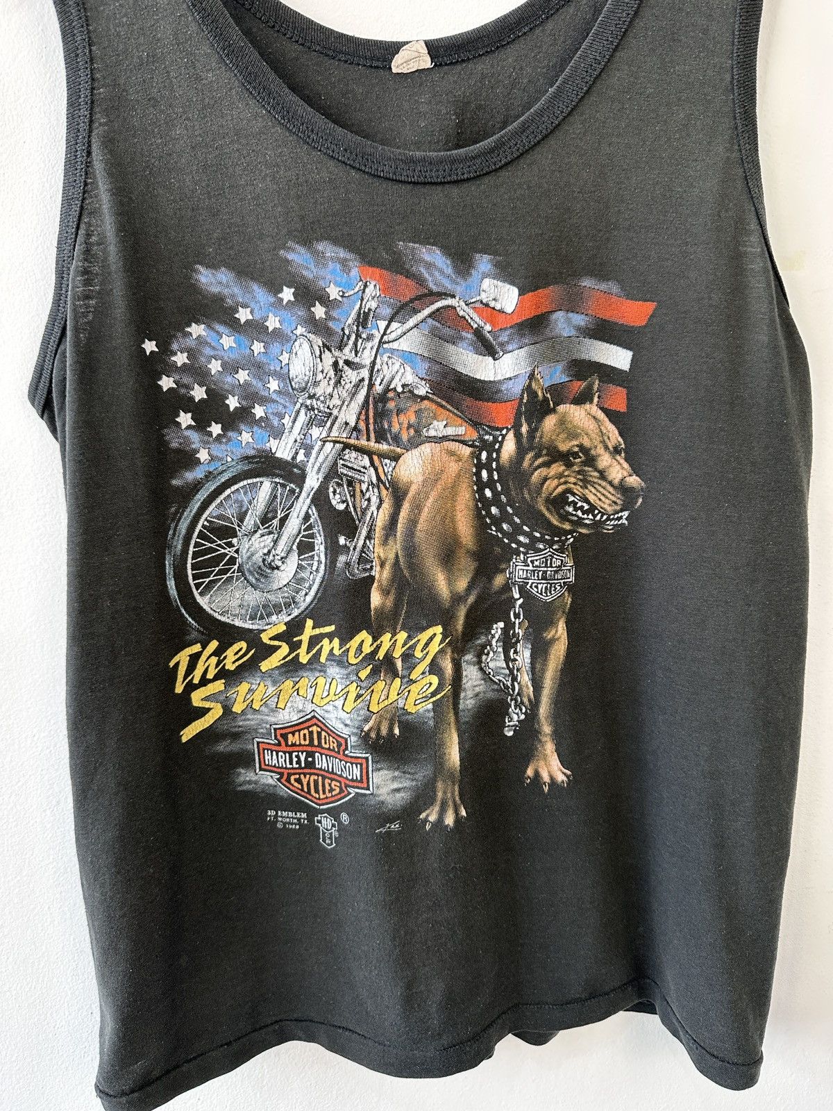 Harley Davidson 1988 Harley Davidson 3D Emblem Tank Top Shirt Survive Dog M Size US M / EU 48-50 / 2 - 4 Thumbnail