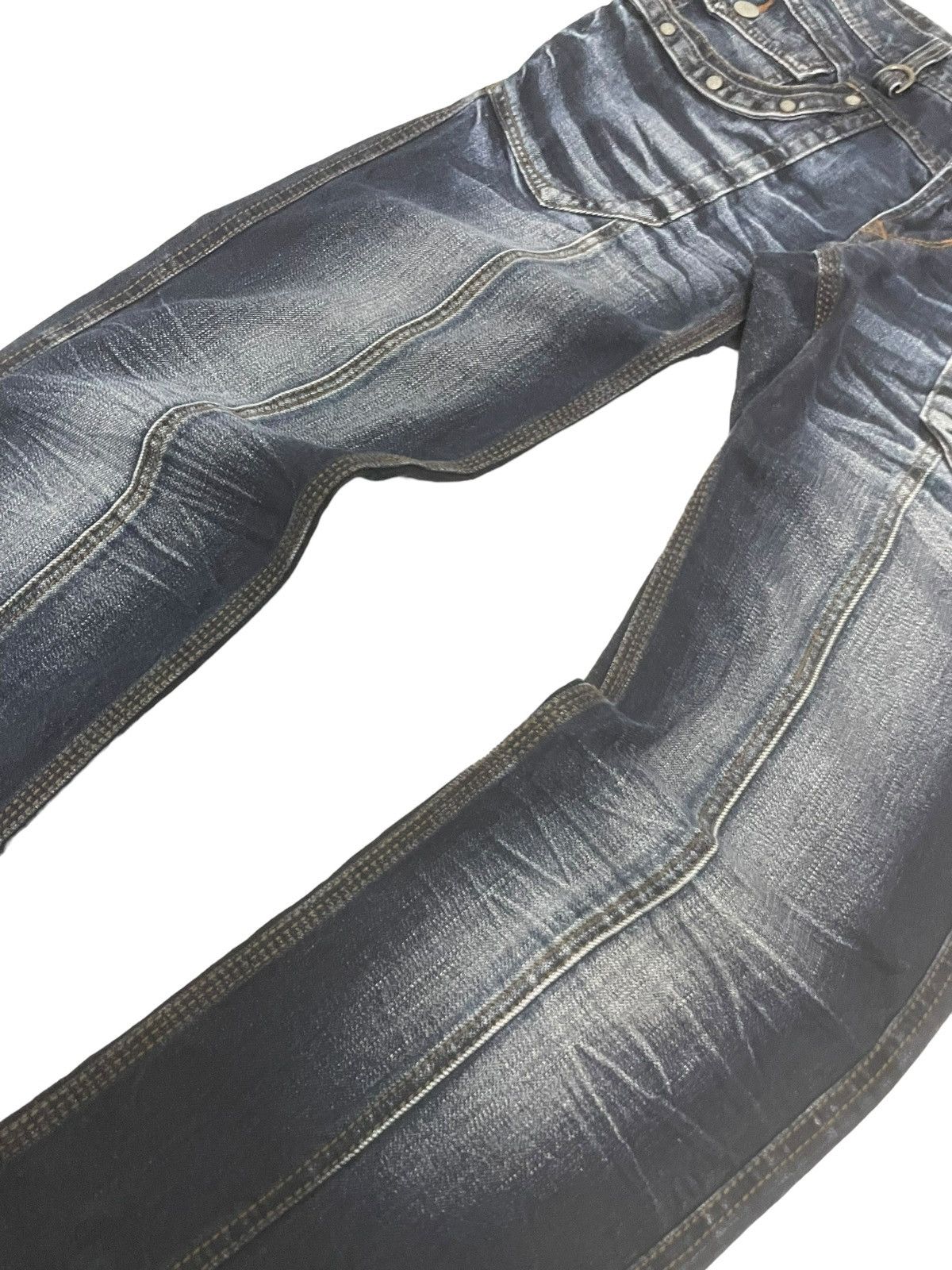 Hysteric Glamour × Nicole Club Nicole Club Ezyme Laser Wash Claw Mark Studded Jeans Size US 30 / EU 46 - 5 Thumbnail