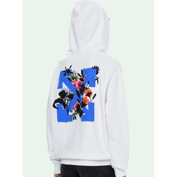 Off-White o1gr1nt1124 Flowers Arrows Reg Hoodie in White Size XXS / US 00 / IT 34 - 4 Thumbnail