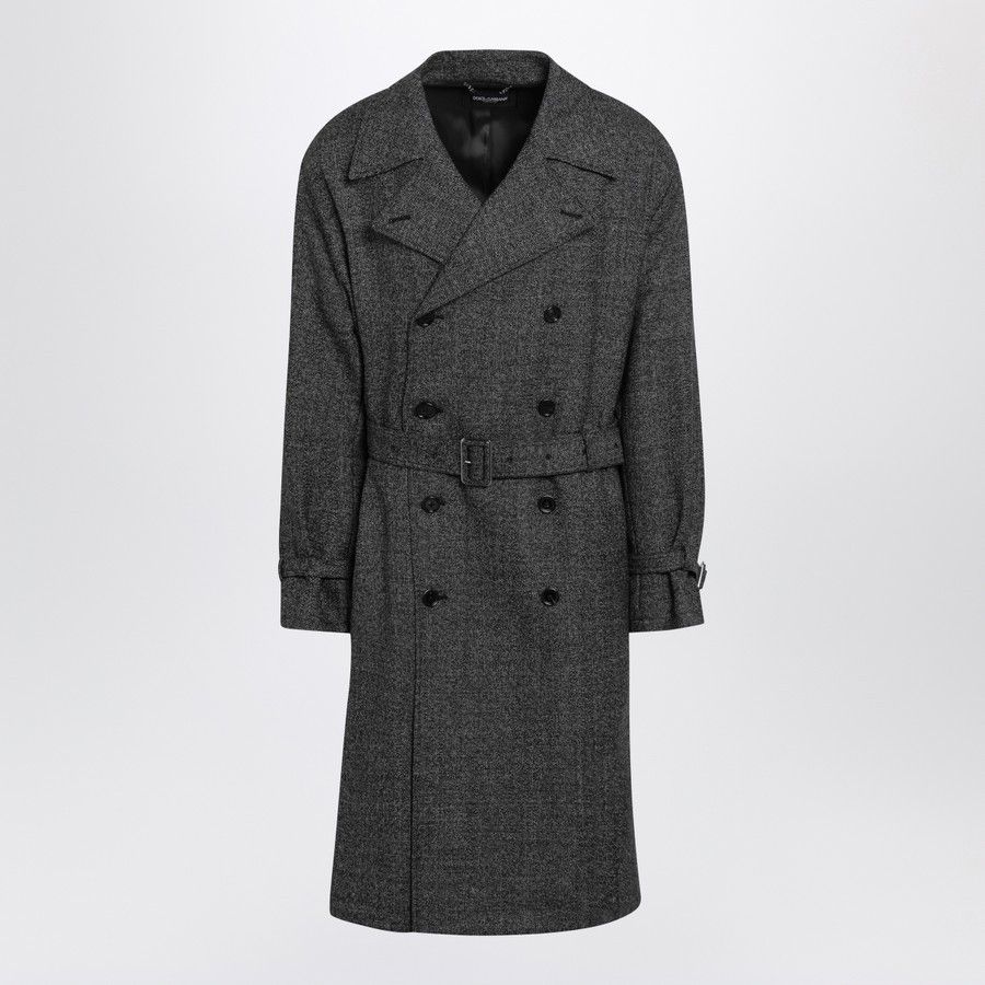 Dolce & Gabbana o1d2blof0226 Wool Double Breasted Coat in Gray Size US M / EU 48-50 / 2 - 1 Thumbnail