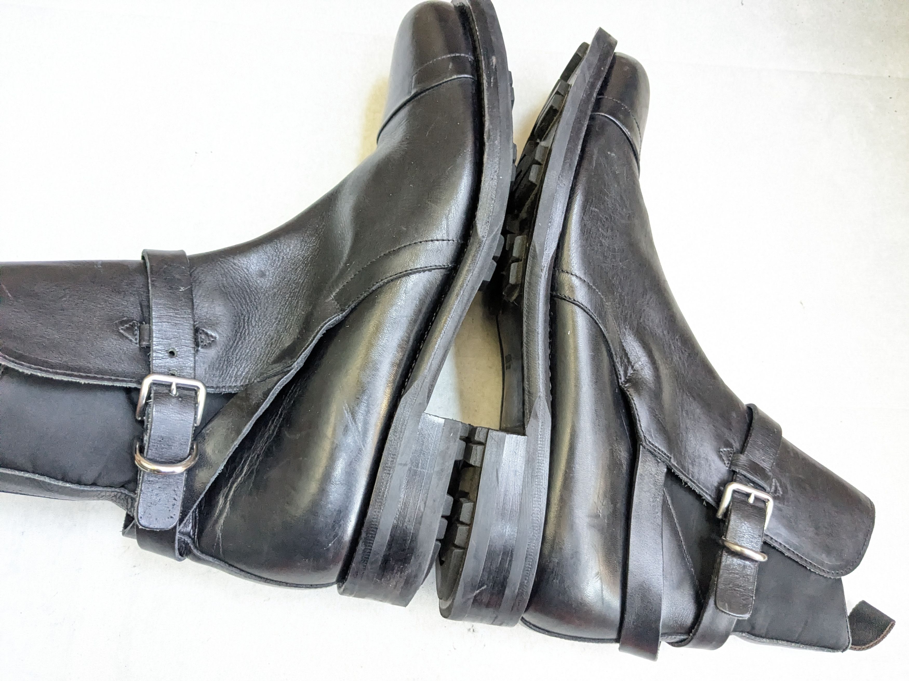 Prada Prada Jodhpur Boots Black 12 Leather Buckle Strap Size US 12 / EU 45 - 12 Thumbnail