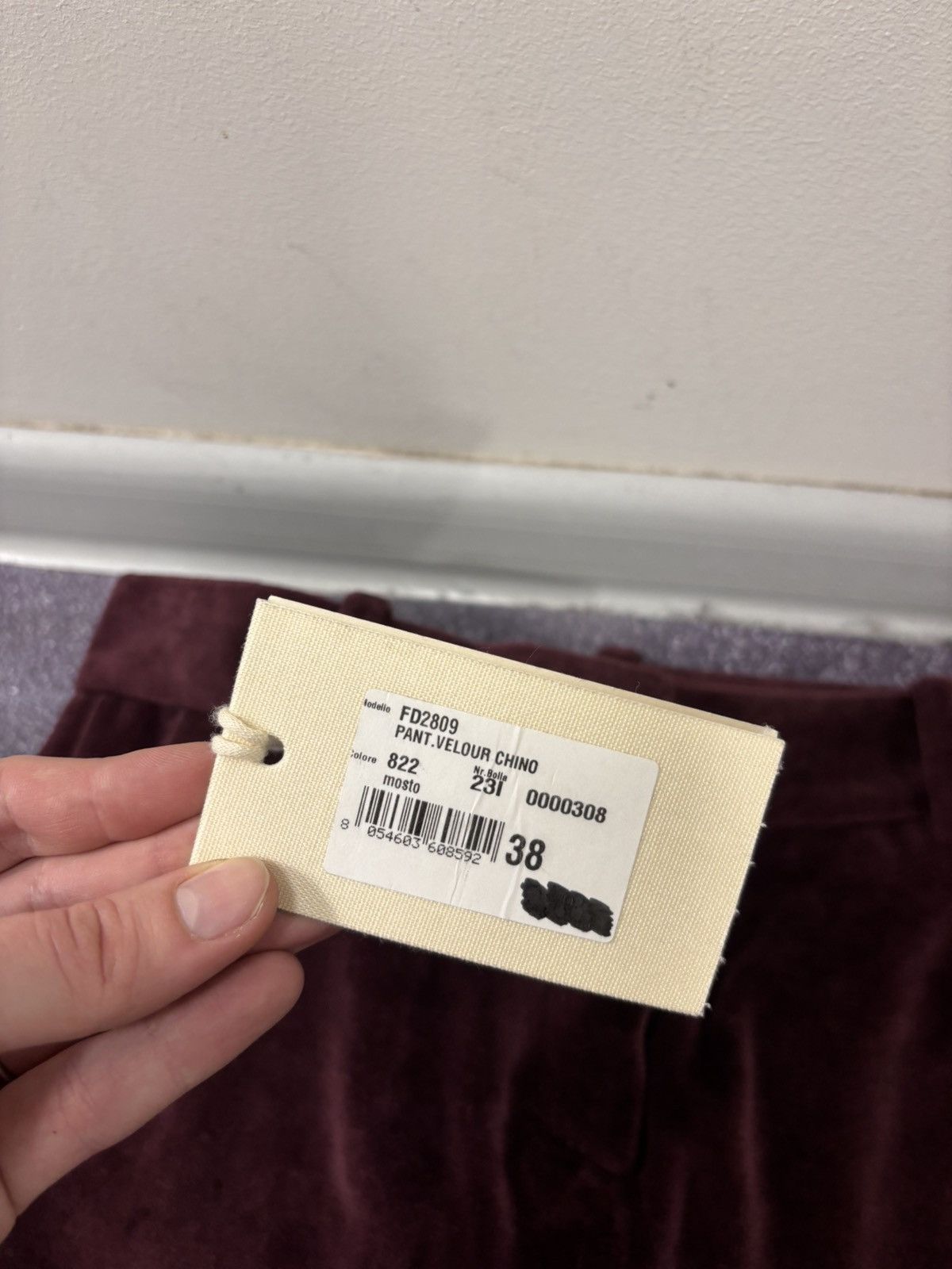 Circolo 1901 Circolo 1901 Women’s NWT Burgundy Velour Velvet Chino Pants Size 26" / US 2 / IT 38 - 8 Thumbnail