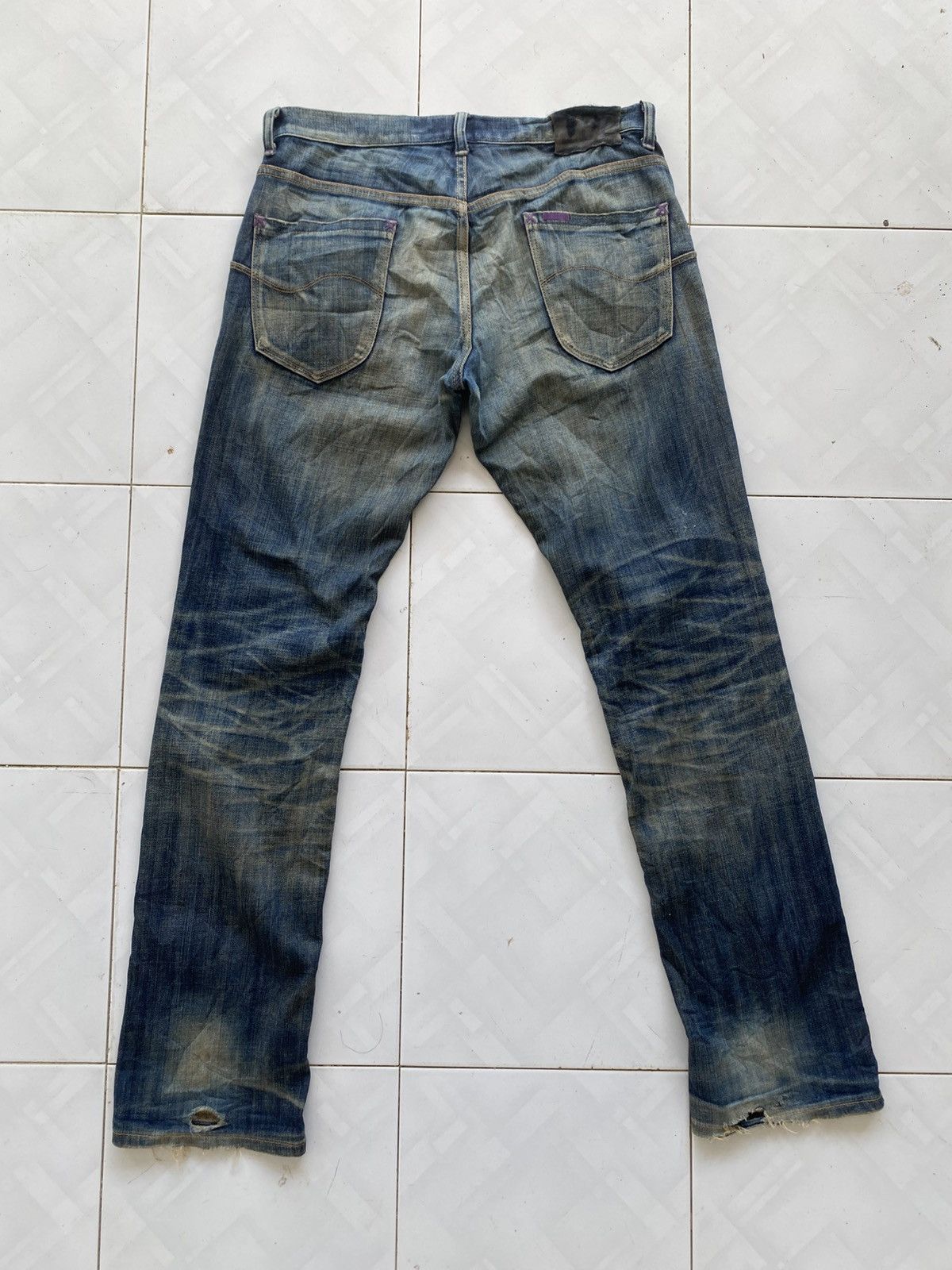 Lee Lee x TK Mixpice Purple Yarn Thrased Denim Size US 34 / EU 50 - 2 Thumbnail
