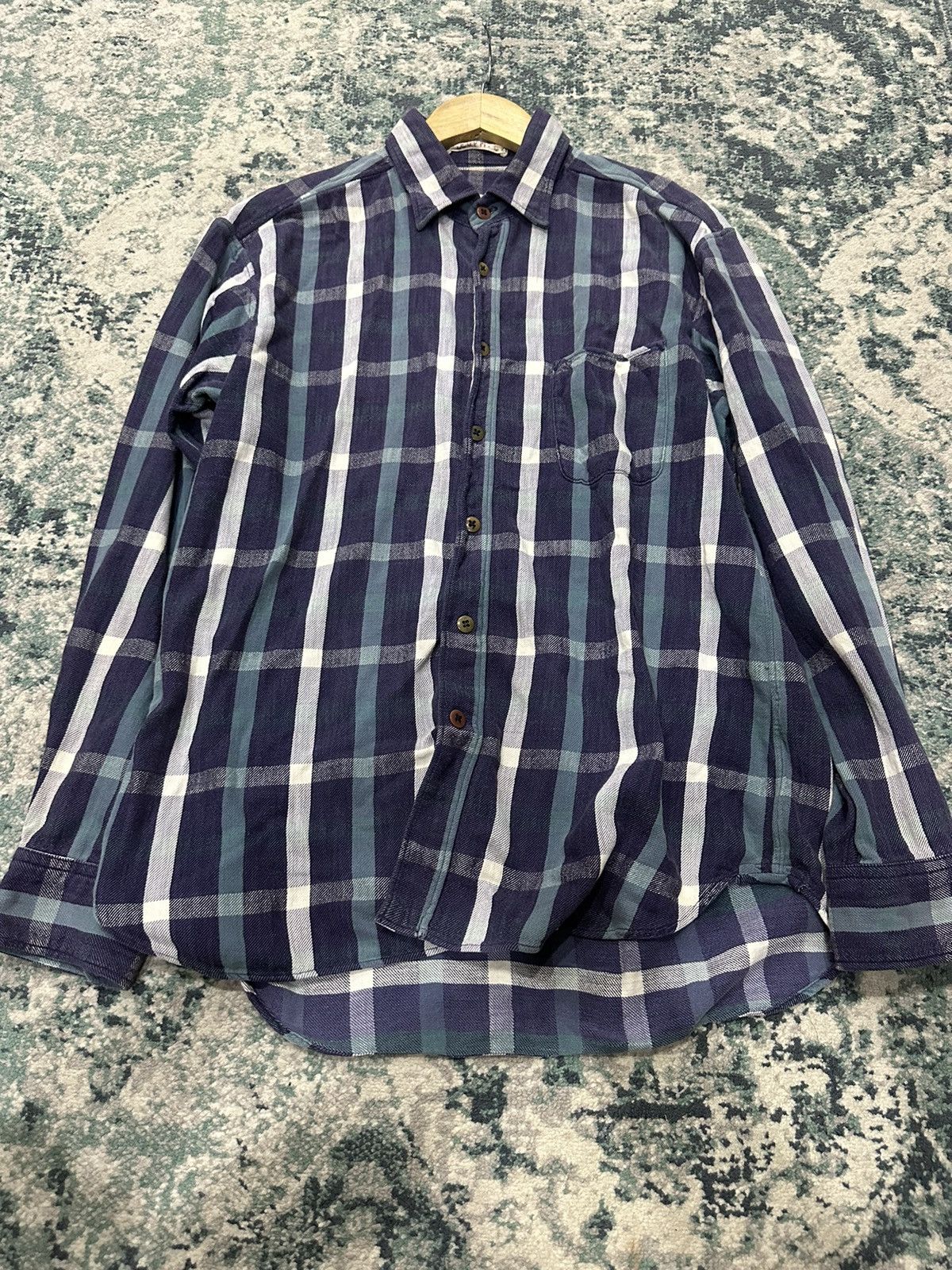 45rpm 45Rpm Studio Japan Single Pocket Plaid Flannel Size US L / EU 52-54 / 3 - 11 Thumbnail