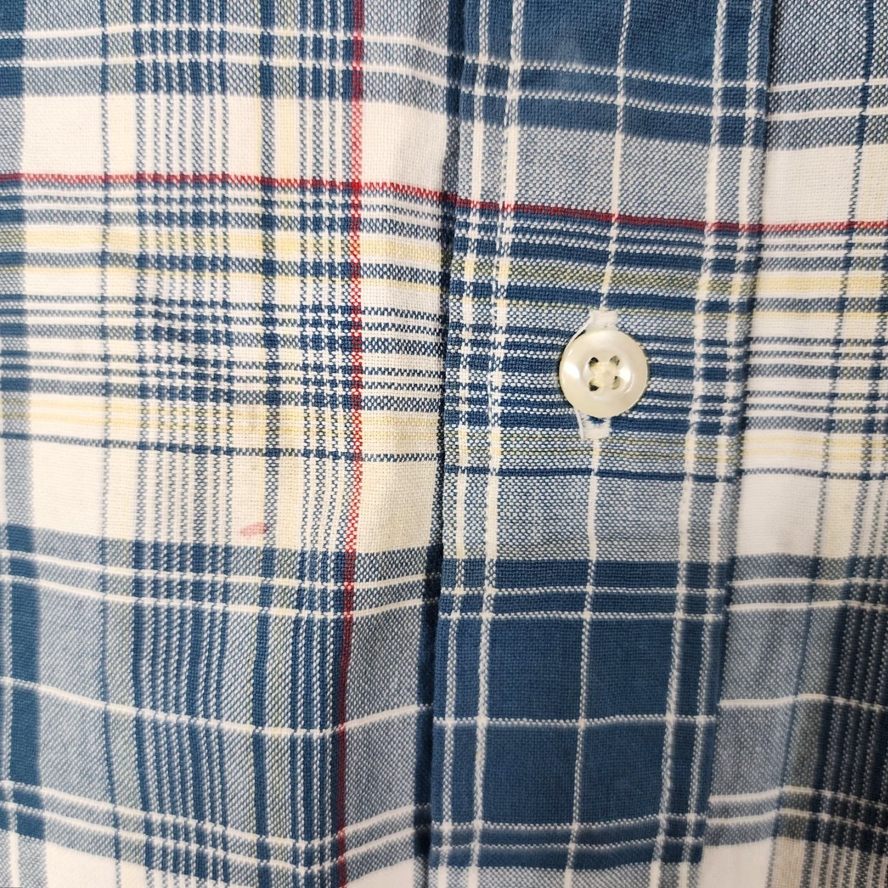 Tommy Hilfiger TOMMY HILFIGER Men's Cotton Button-Up Shirt - Blue Plaid - Short Sleeve - XL - Regular Size Size US 36 / EU 52 - 4 Thumbnail
