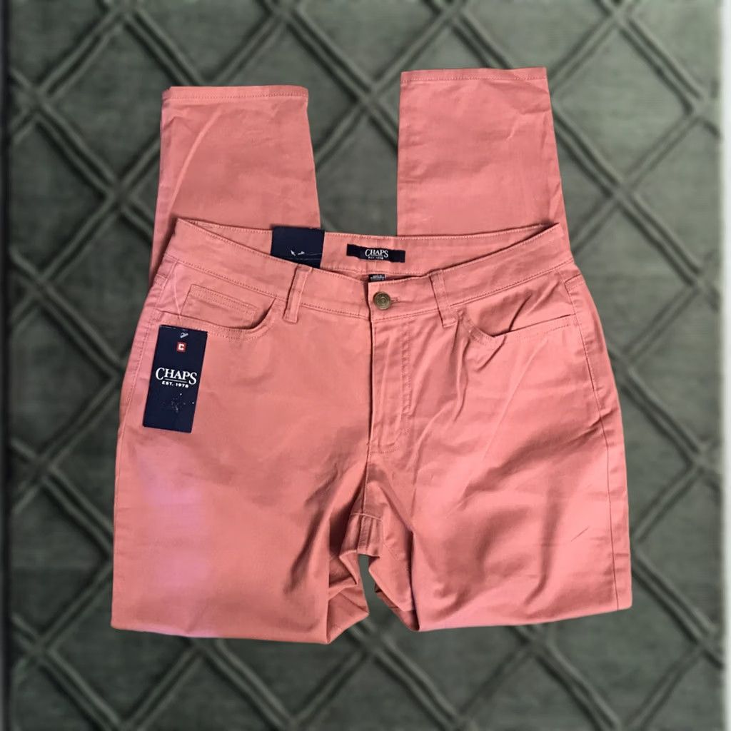 Chaps Chaps Pants Womens 8 Pink Slim Straight Mid Rise NWT Dress Workwear Easy Care Stretch Flat Front Pocket Size 30" / US 8 / IT 44 - 1 Thumbnail