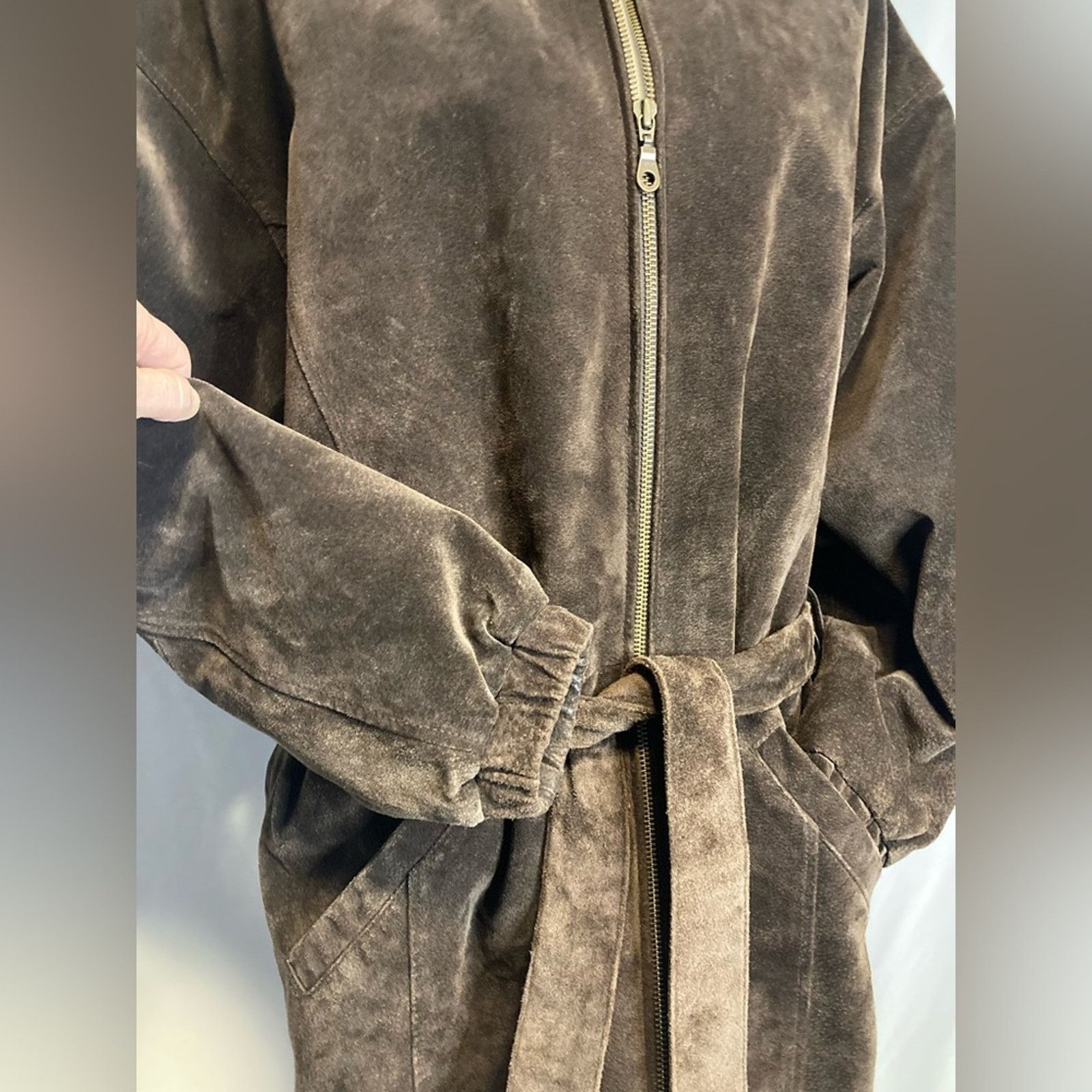 Wilsons Leather Wilson Leather Jacket Womens S Coat Lined Faux Fur Hood Boho Size S / US 4 / IT 40 - 2 Thumbnail