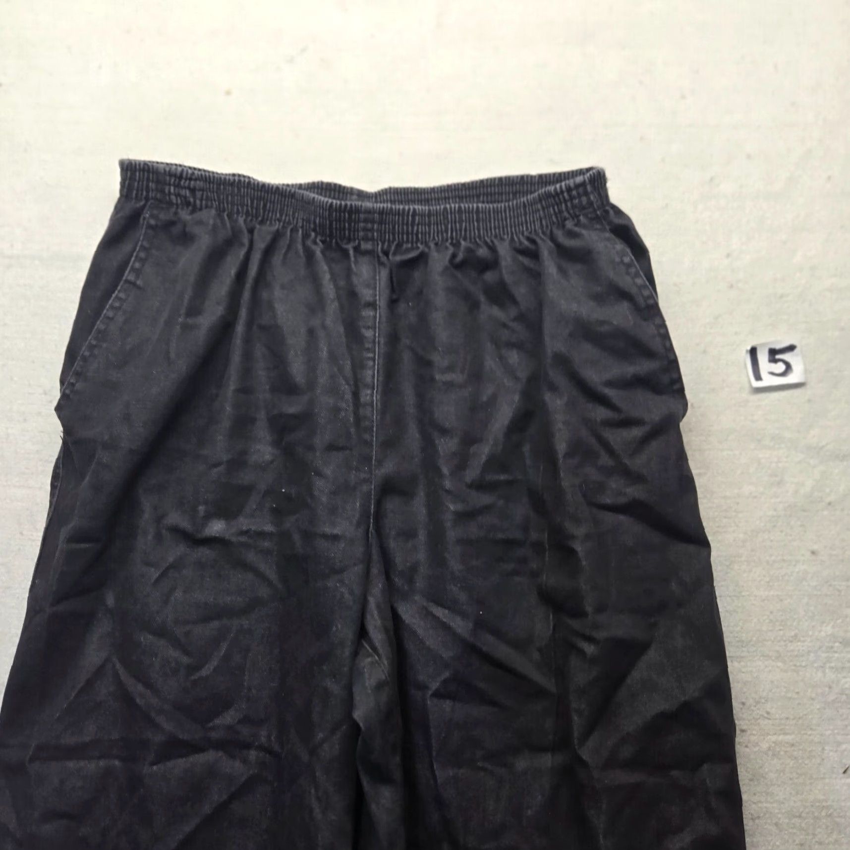 Vintage ALFRED DUNNER Women's Casual Stretch Pants Size 16 Black Solid Plush Size 38" / US 16 / IT 52 - 2 Thumbnail