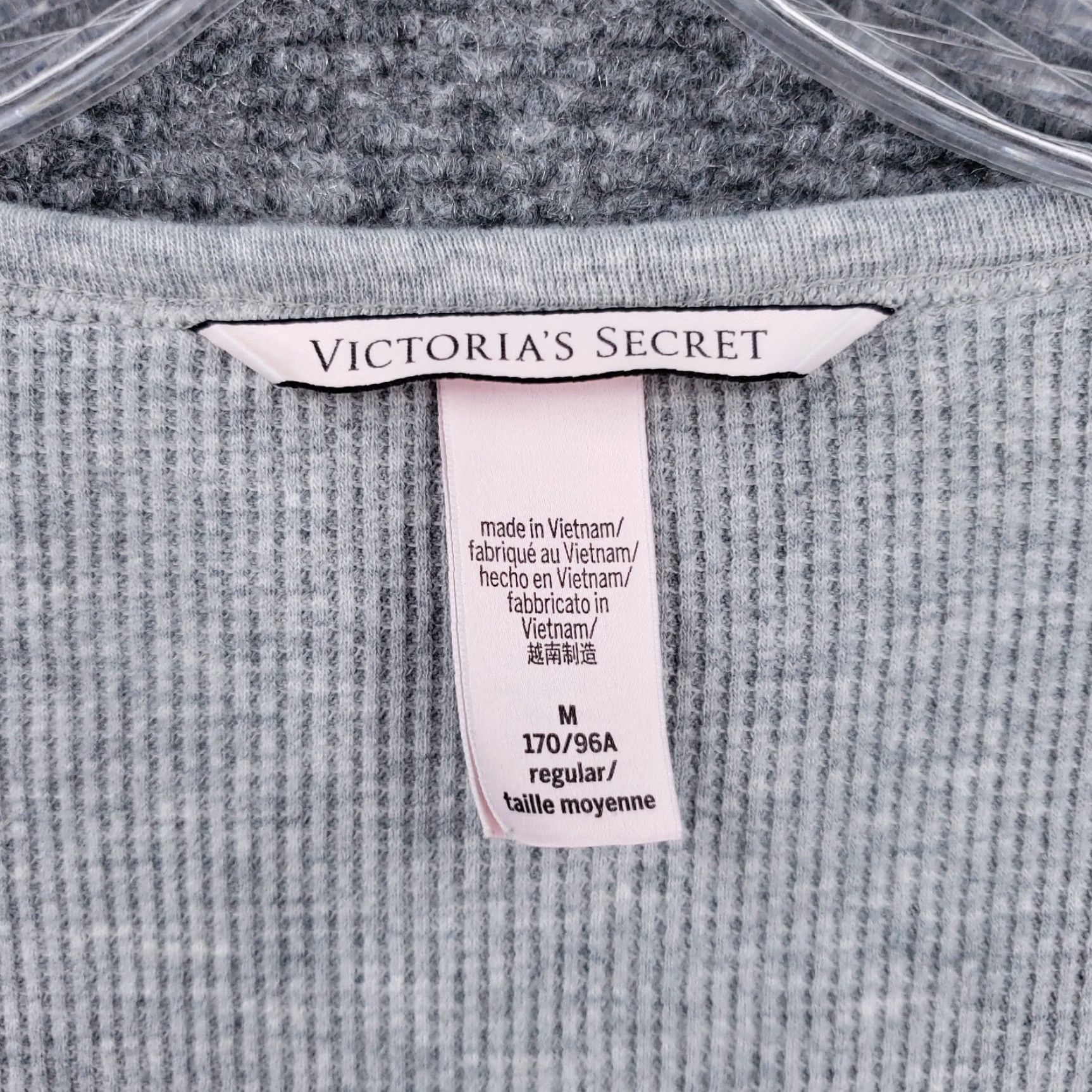 Victoria's Secret Victoria's Secret Sweater Womens M Gray Waffle-Knit Pullover V-Neck Long Sleeve Knit Shirt Size M / US 6-8 / IT 42-44 - 6 Thumbnail
