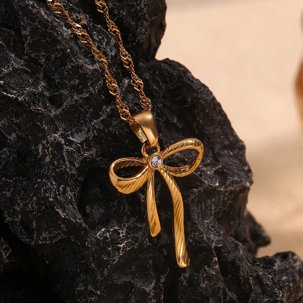 Jewelry × Vintage Diagonal Bow Necklace Size ONE SIZE - 3 Thumbnail