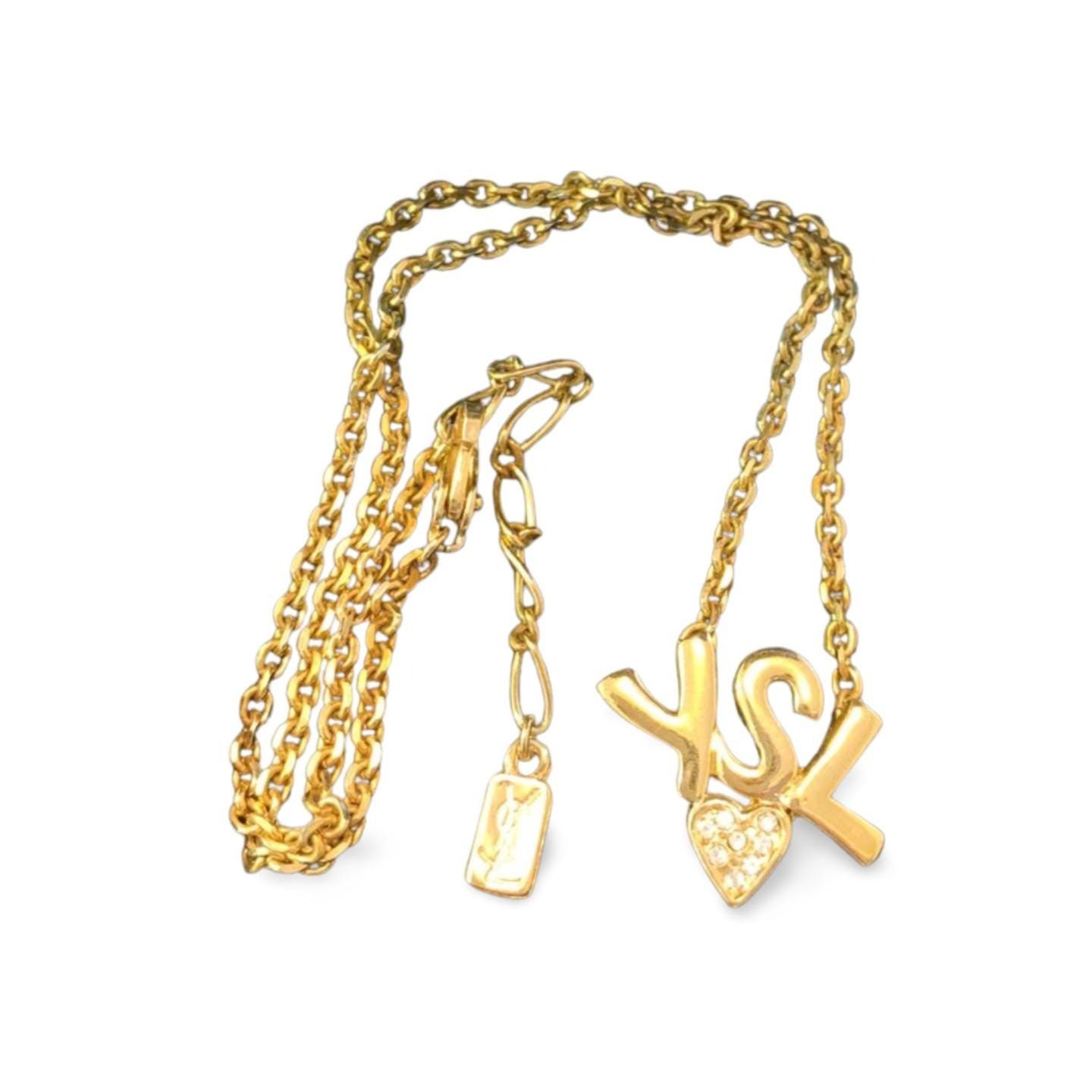 Yves Saint Laurent Vintage Yves Saint Laurent necklace with logo and heart Size ONE SIZE - 3 Thumbnail