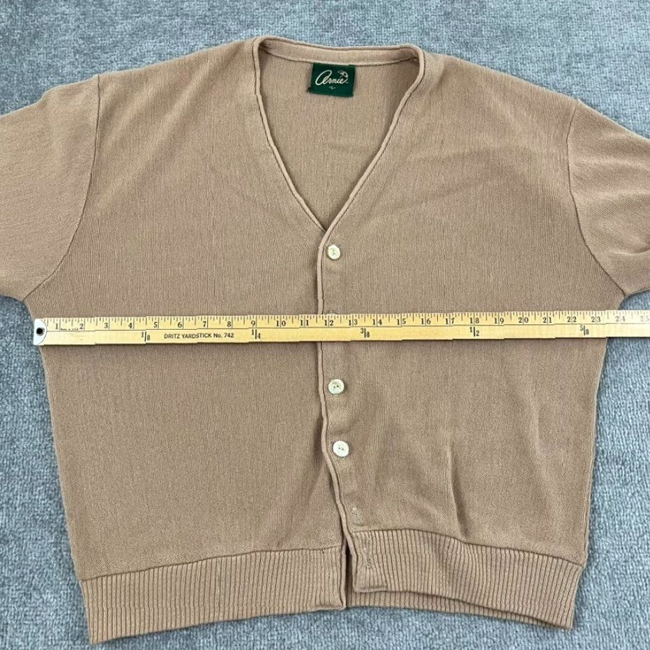 Vintage ARNOLD PALMER Cardigan Sweater Men L Brown V-Neck Vintage Old Money Cobain Shirt? Size US L / EU 52-54 / 3 - 4 Thumbnail