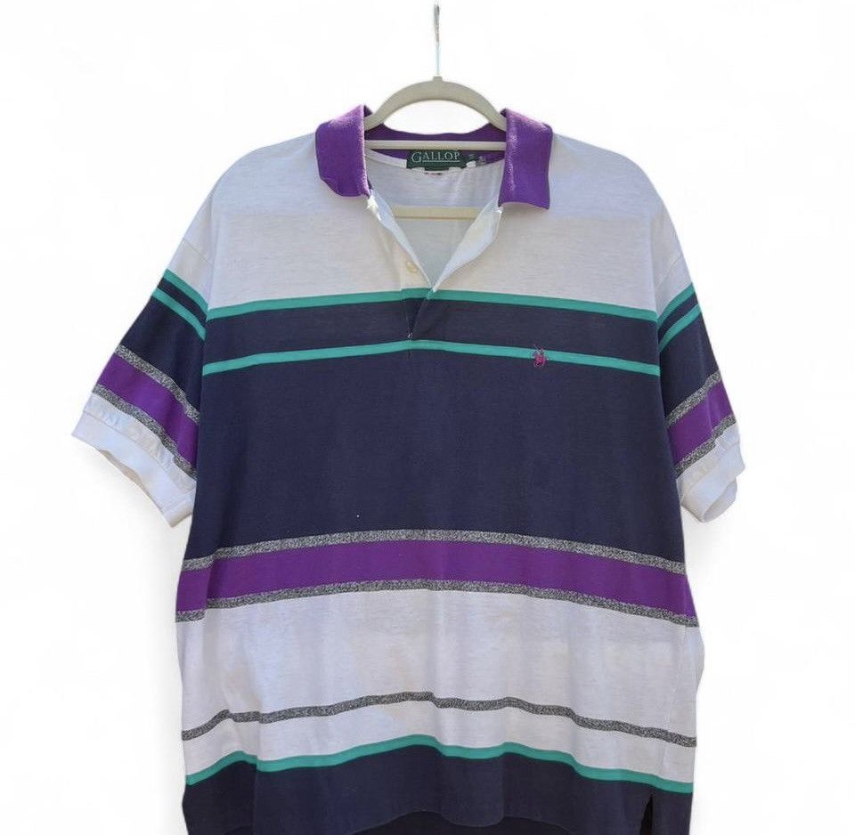 Other Vintage Gallop Polo Shirt Striped Equestrian Minimalist Size US XXL / EU 58 / 5 - 1 Thumbnail