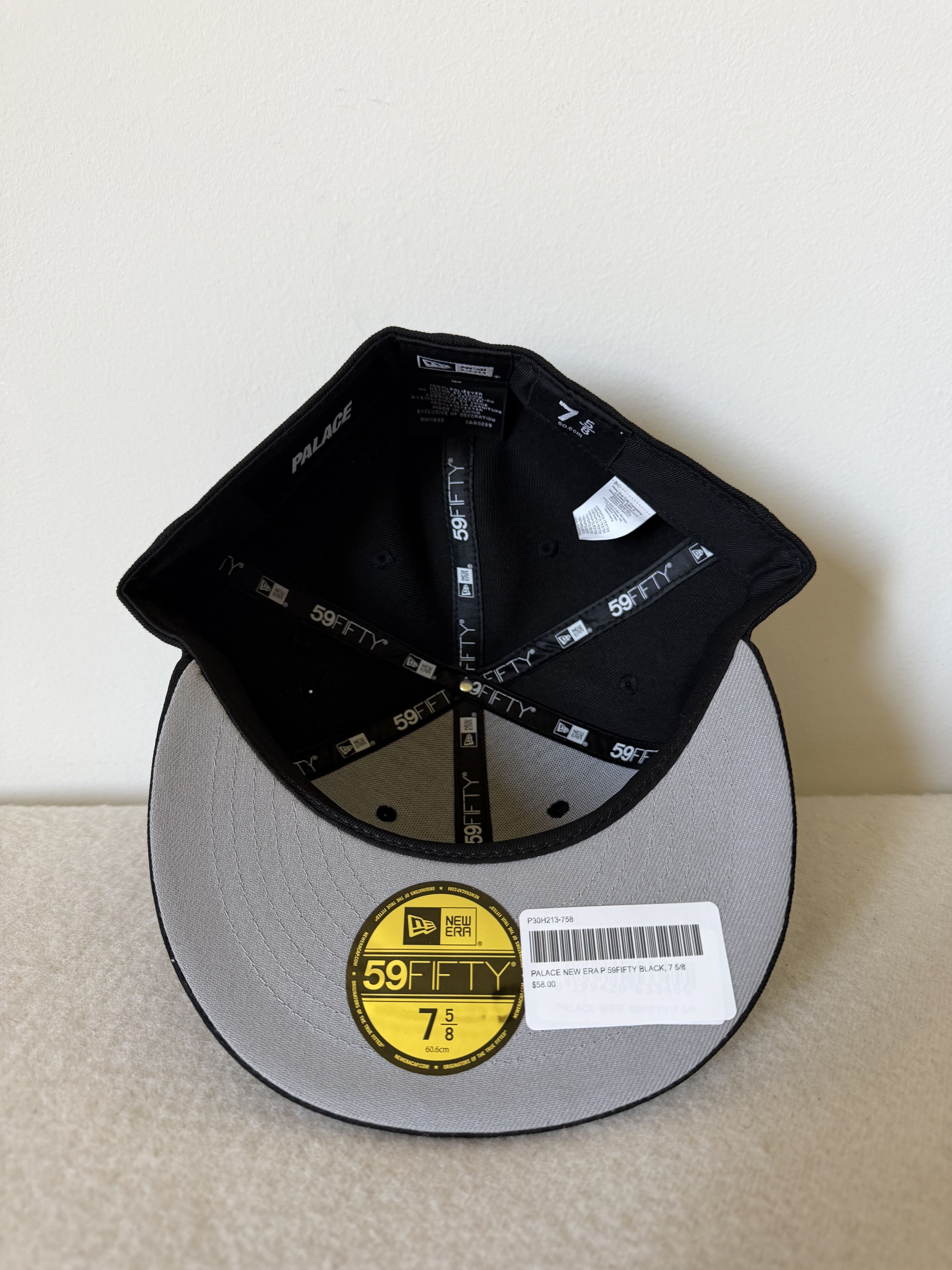7 5/8 Palace New Era P Logo 59FIFTY Fitted in Black