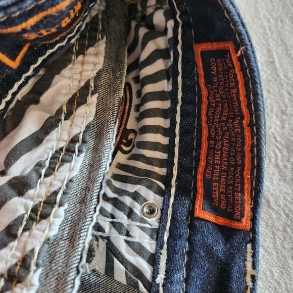 Rock Revival Rock Revival Embellished Straight Sz. 27 Blue Jeans Size 27" / US 4 / IT 40 - 9 Thumbnail