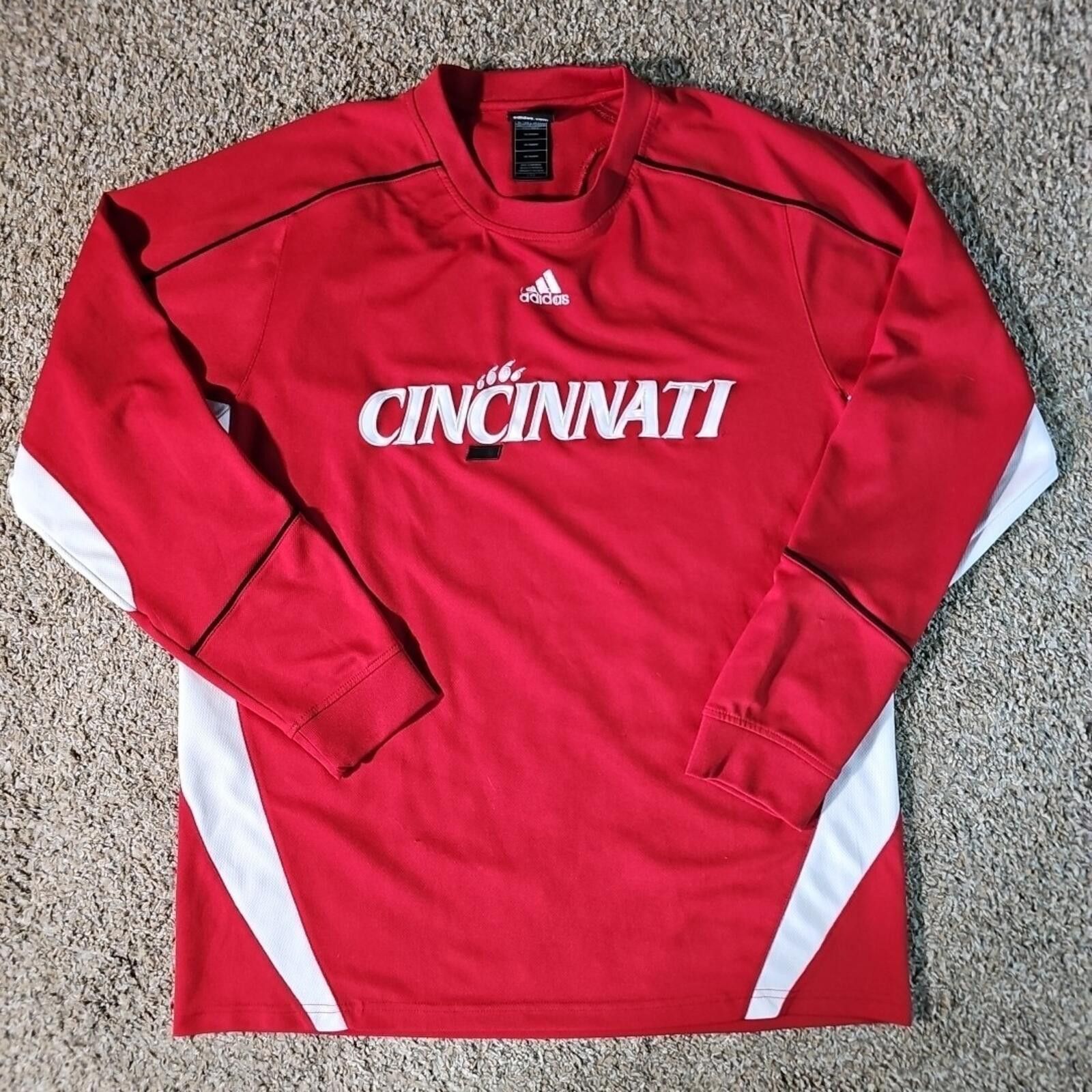 Adidas cincinnati bearcats jersey Shirt Long Sleeve Adidas L Red Size ONE SIZE - 1 Thumbnail