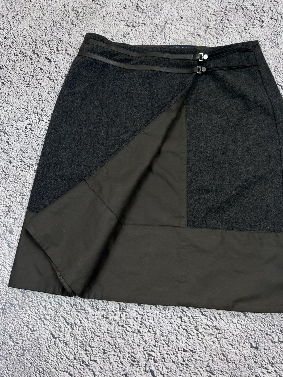 Max Mara S MAX MARA WOOL WRAP SKIRT ARCHIVE LUXURY MINIMALIST GREY Size 27" / US 4 / IT 40 - 4 Thumbnail