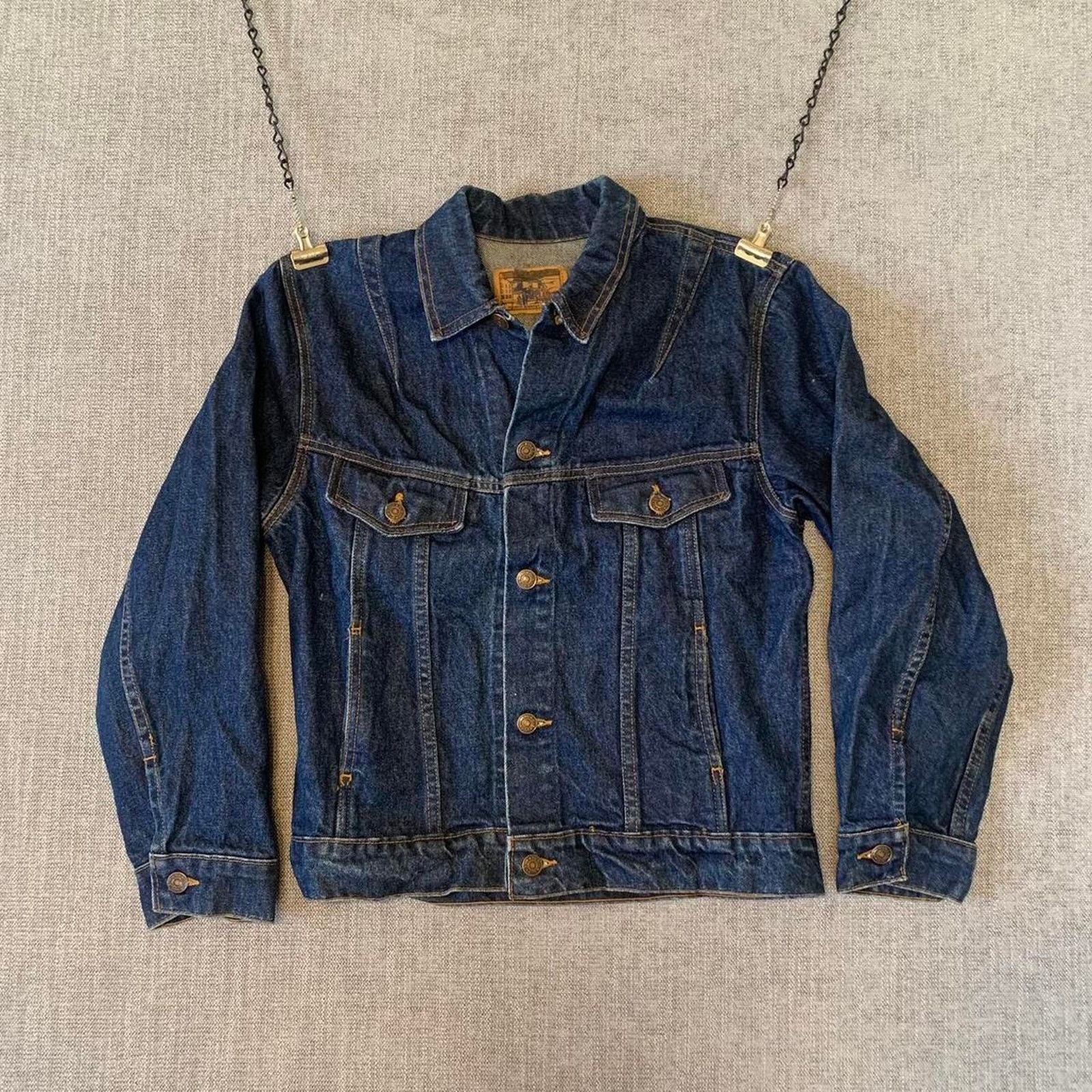 Other Vintage 90s Plain Pockets dark blue denim jacket Size M / US 6-8 / IT 42-44 - 1 Thumbnail