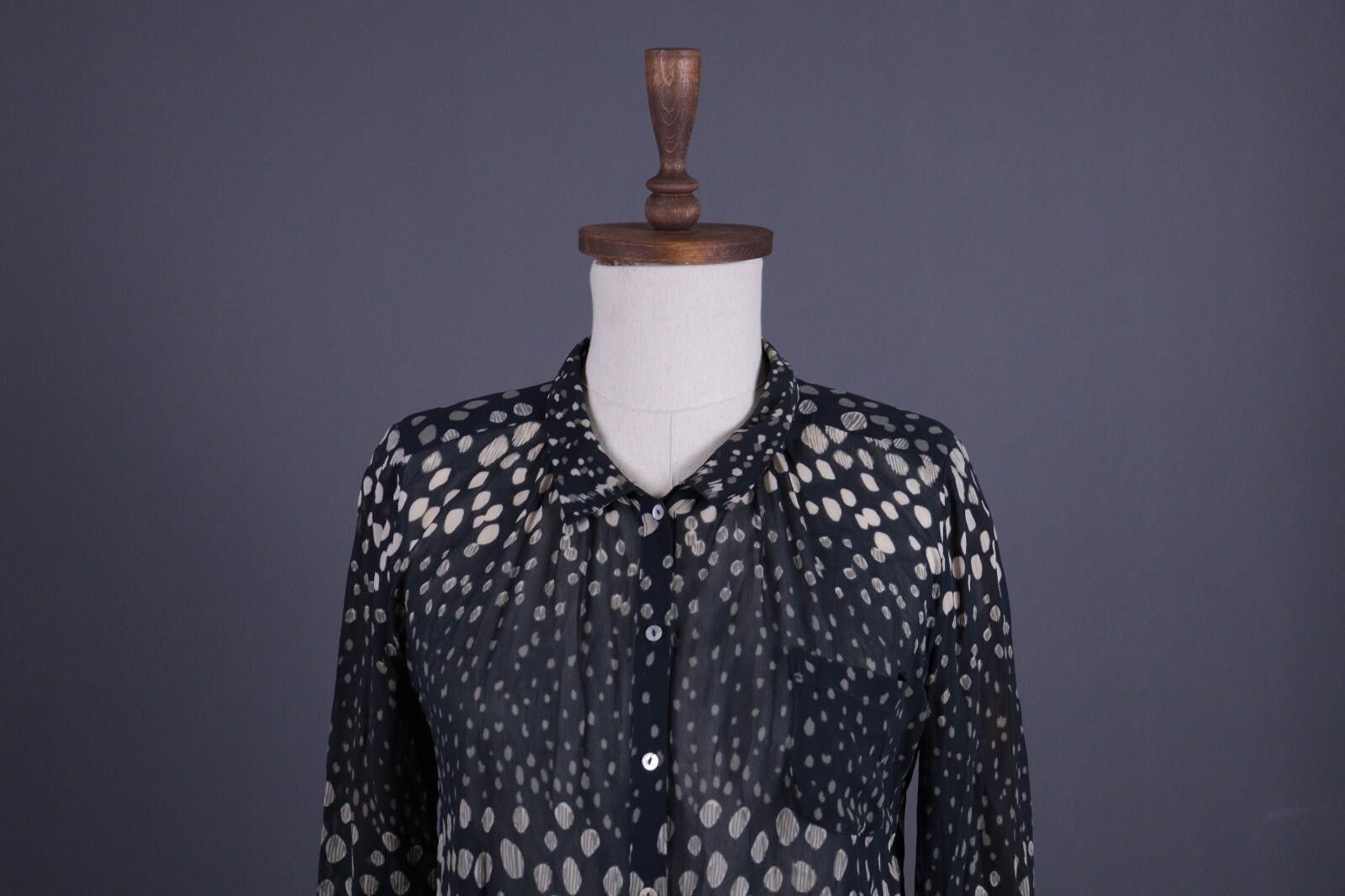 Wilkes Bashford BA&SH Black Leopard Printed Long Sleeve Blouse Shirt Size 0 Size XS / US 0-2 / IT 36-38 - 2 Thumbnail