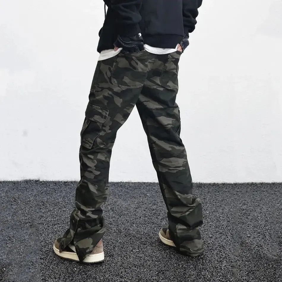 Japanese Brand Cargo camouflage trousers casual baggy pockets wide leg Size US 32 / EU 48 - 3 Thumbnail