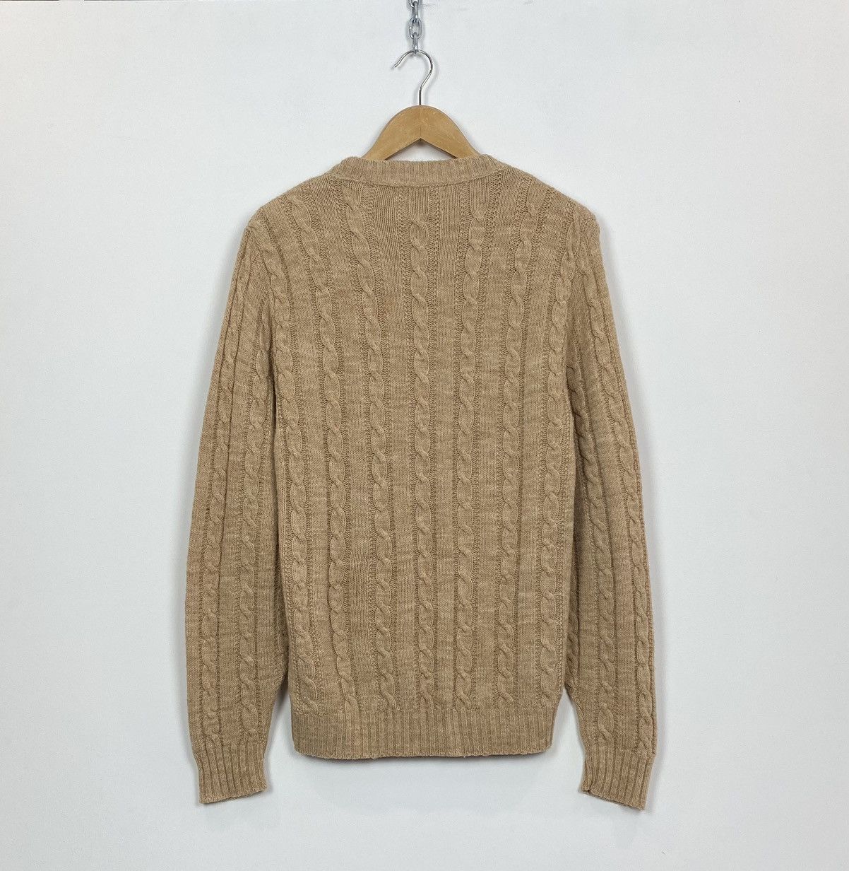 Jantzen Jantzen Cable Knit Round Neck Jumper Sweater Size M Beige Size US M / EU 48-50 / 2 - 6 Thumbnail