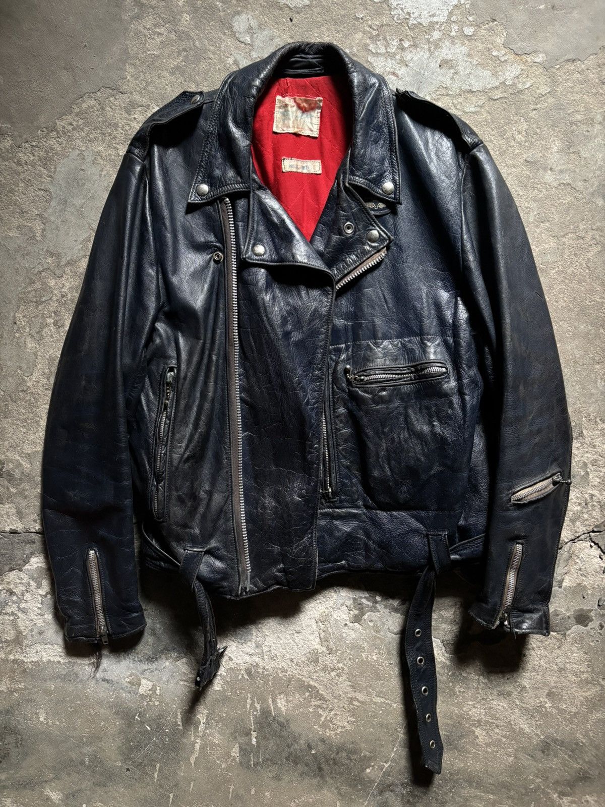 Lewis Leathers 70s Aviakit TwinTrack Bronx Leather Jacket Size US S / EU 44-46 / 1 - 1 Thumbnail