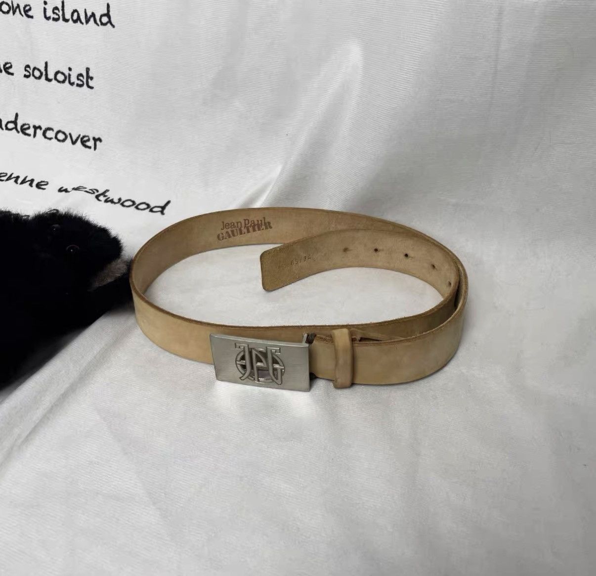 Jean Paul Gaultier Jean Paul Gaultier Box Logo Leather Belt J29 Size ONE SIZE - 2 Thumbnail