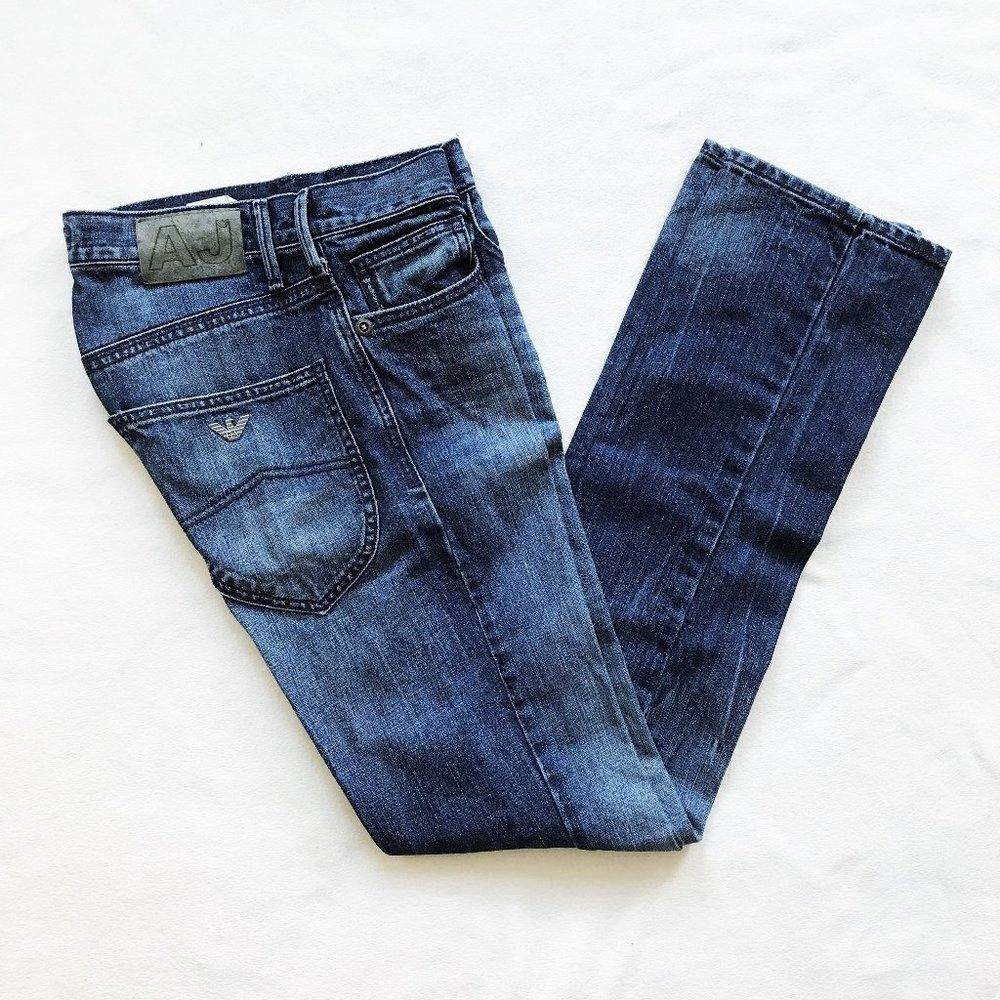 Giorgio Armani Armani Jeans J024L Dark Wash Medium Rise Straight Leg Women' Size 29" - 3 Thumbnail