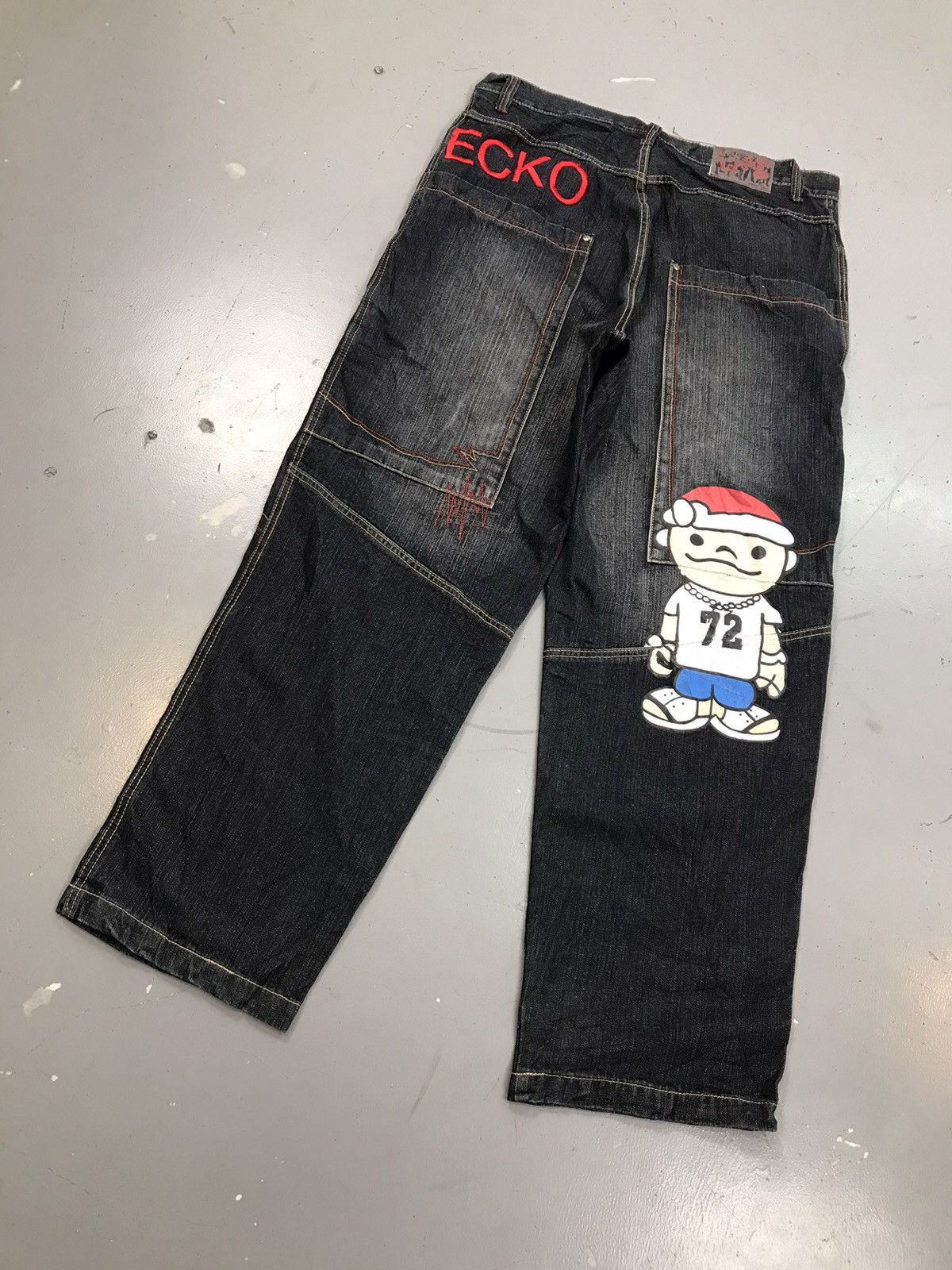 Ecko Unltd. × Vintage Vintage Ecko UNLTD crazy boy printed denim Size US 40 / EU 56 - 9 Thumbnail
