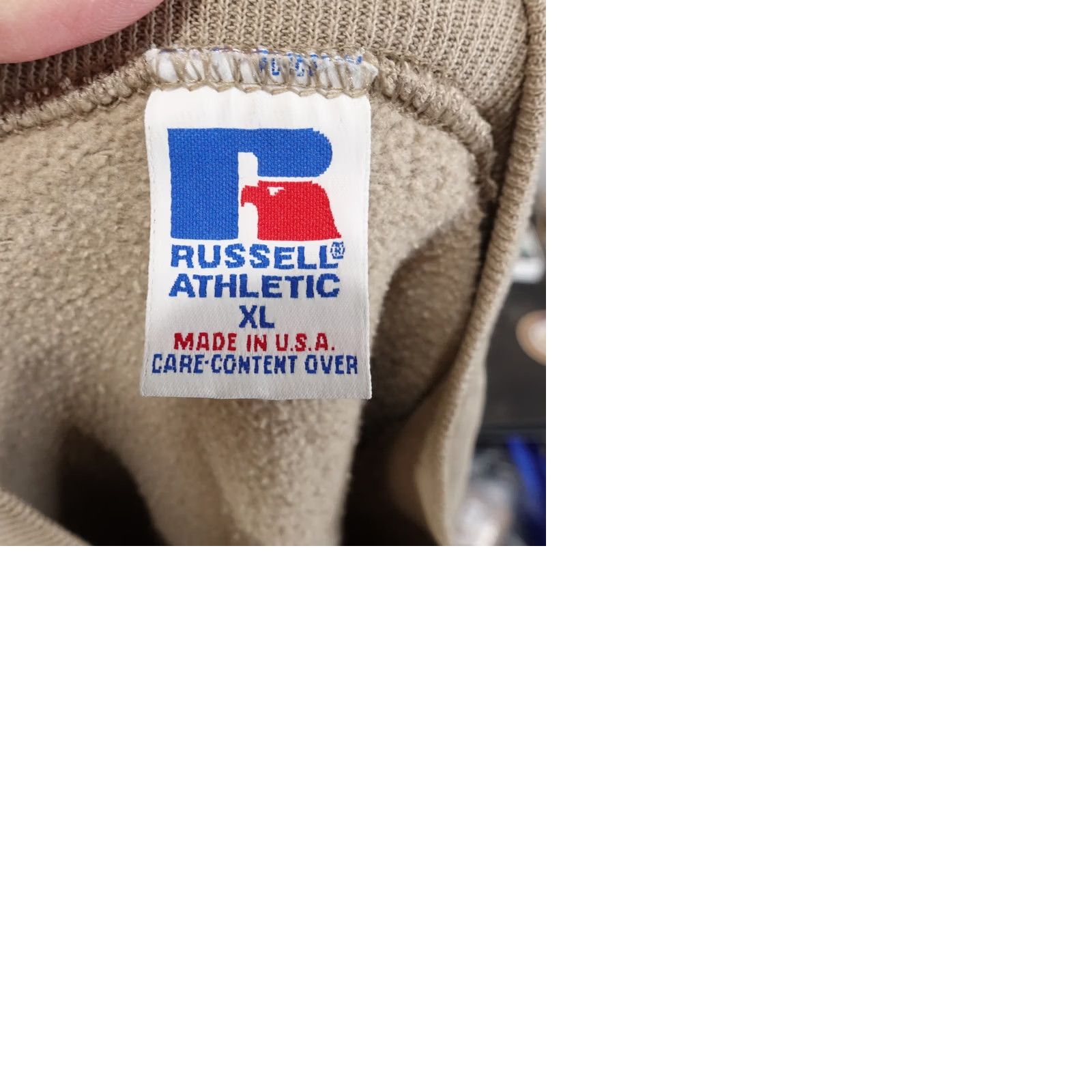 Russell Athletic VINTAGE RUSSELL ATHLETIC CREW NECK SWEATSHIRT USA Beige XL Mens Sweatshirt Crew Neck Cotton Blend Distressed 1995 Buckle Clothing Size US XL / EU 56 / 4 - 9 Thumbnail