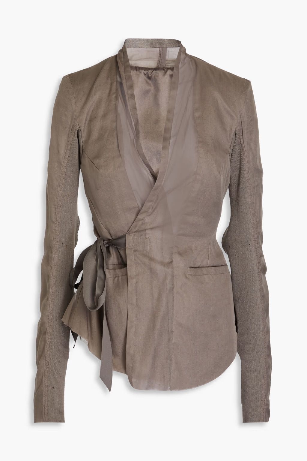 Rick Owens o1y0126 Belted Jacket in Taupe Size S / US 4 / IT 40 - 1 Thumbnail