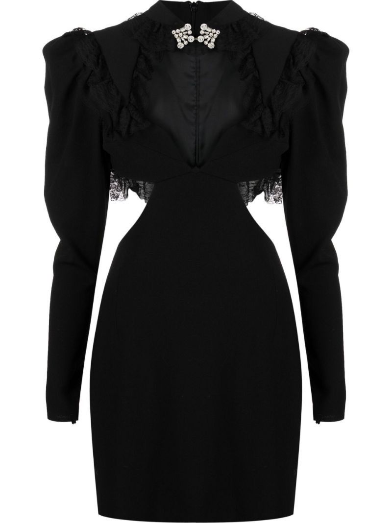 Alessandra Rich Crepe wool minidress Size M / US 6-8 / IT 42-44 - 1 Thumbnail