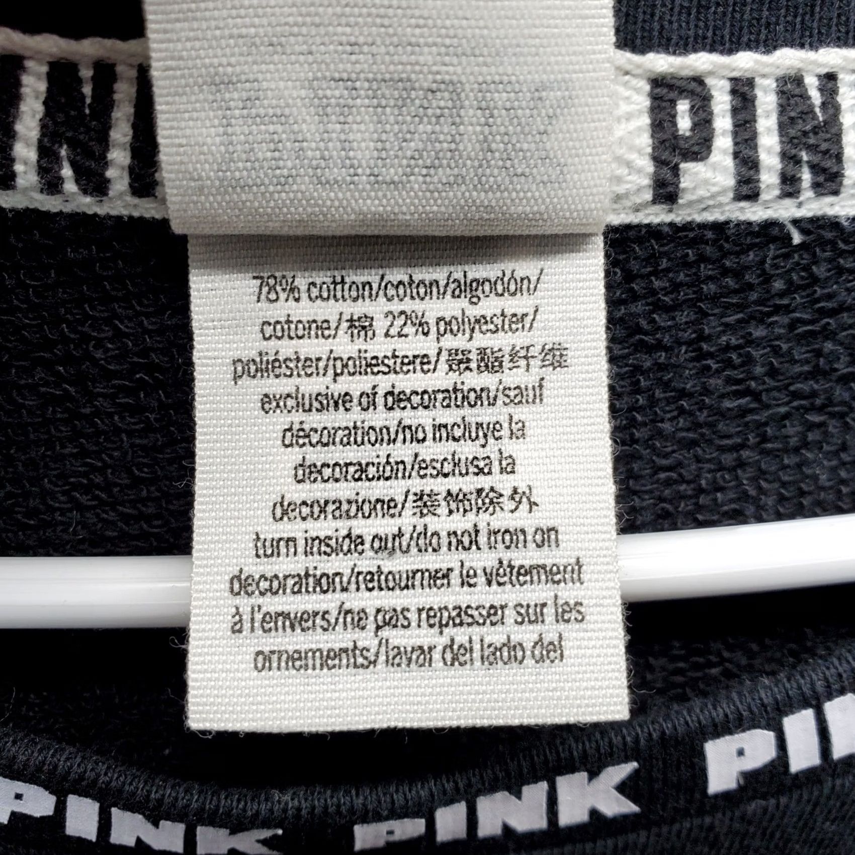 Victoria's Secret Victoria's Secret PINK Sweatshirt Womens M Black Long Sleeve Crew Neck Pullover Size M / US 6-8 / IT 42-44 - 6 Thumbnail